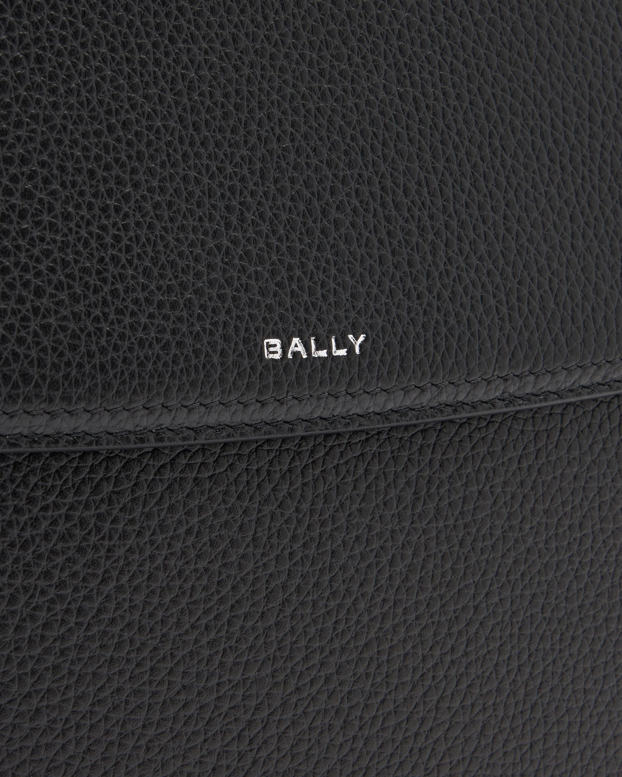 Bally Global - Capitol Flap Bag in Black Grained Leather - Black