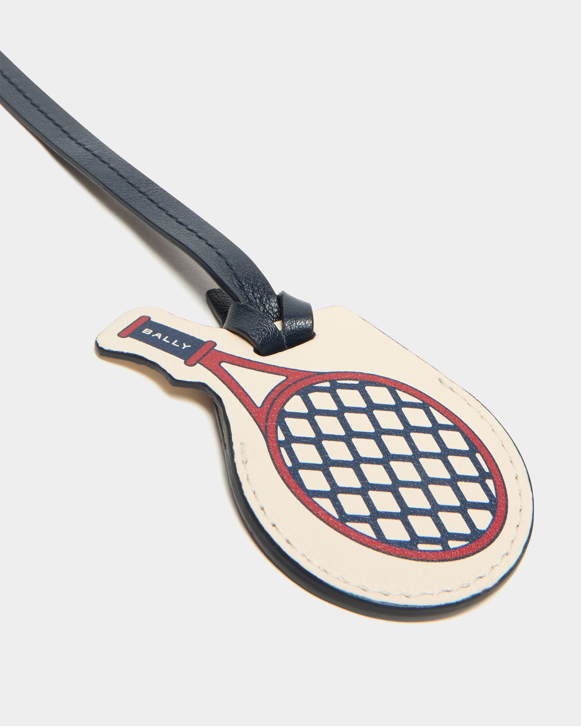 Bally Global - Tennis Collection Airtag in Navy Blue and Red Leather - Multicolor