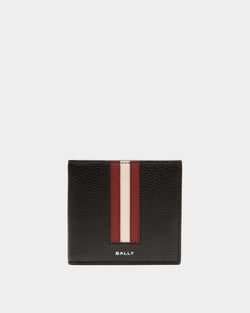 Ribbon Bifold Wallet In Black Grained Leather