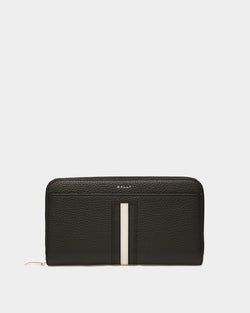 Ribbon Wallet In Black Leather