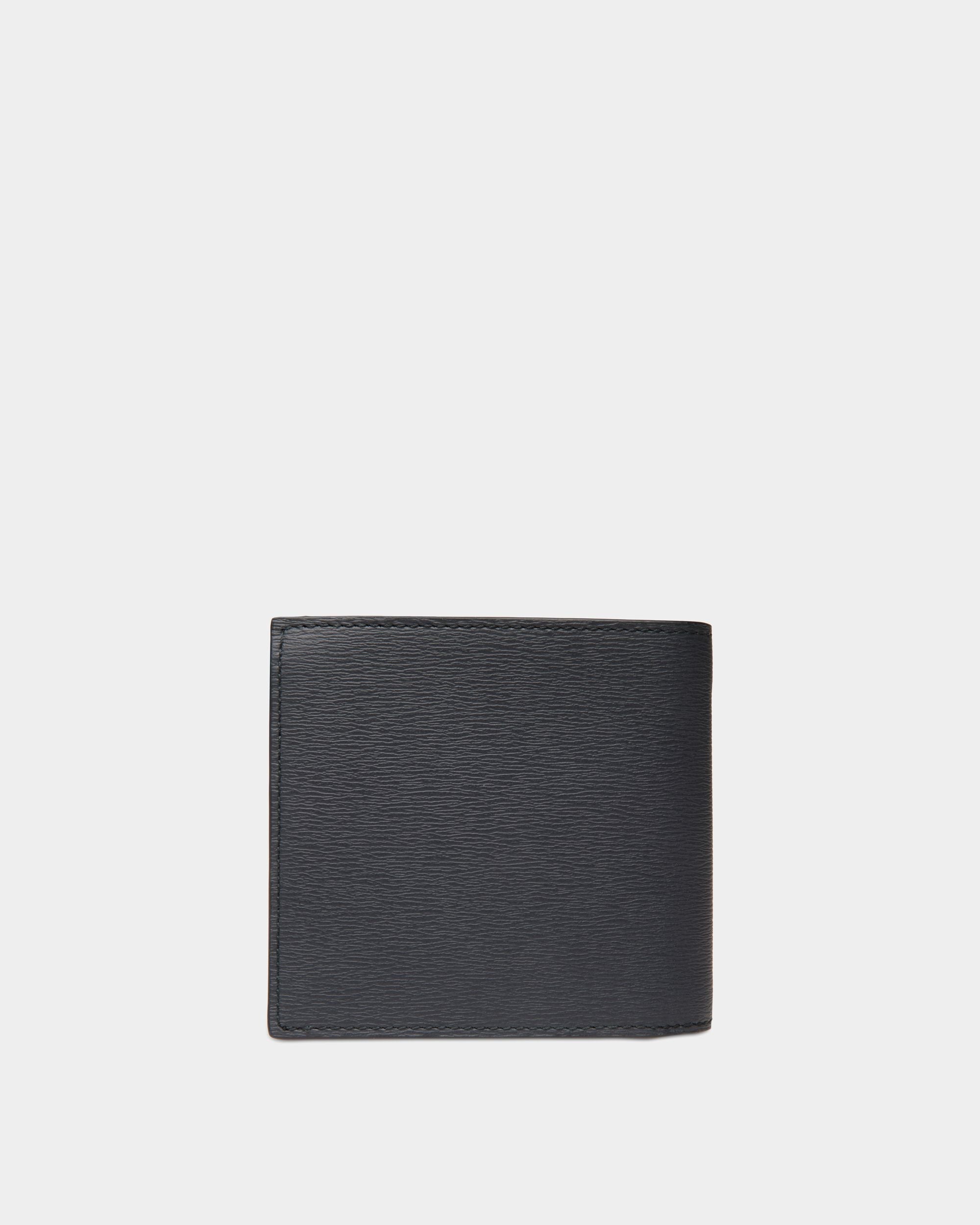 Bally Global - Crossing Bifold in Navy Blue Grained Leather - Blue