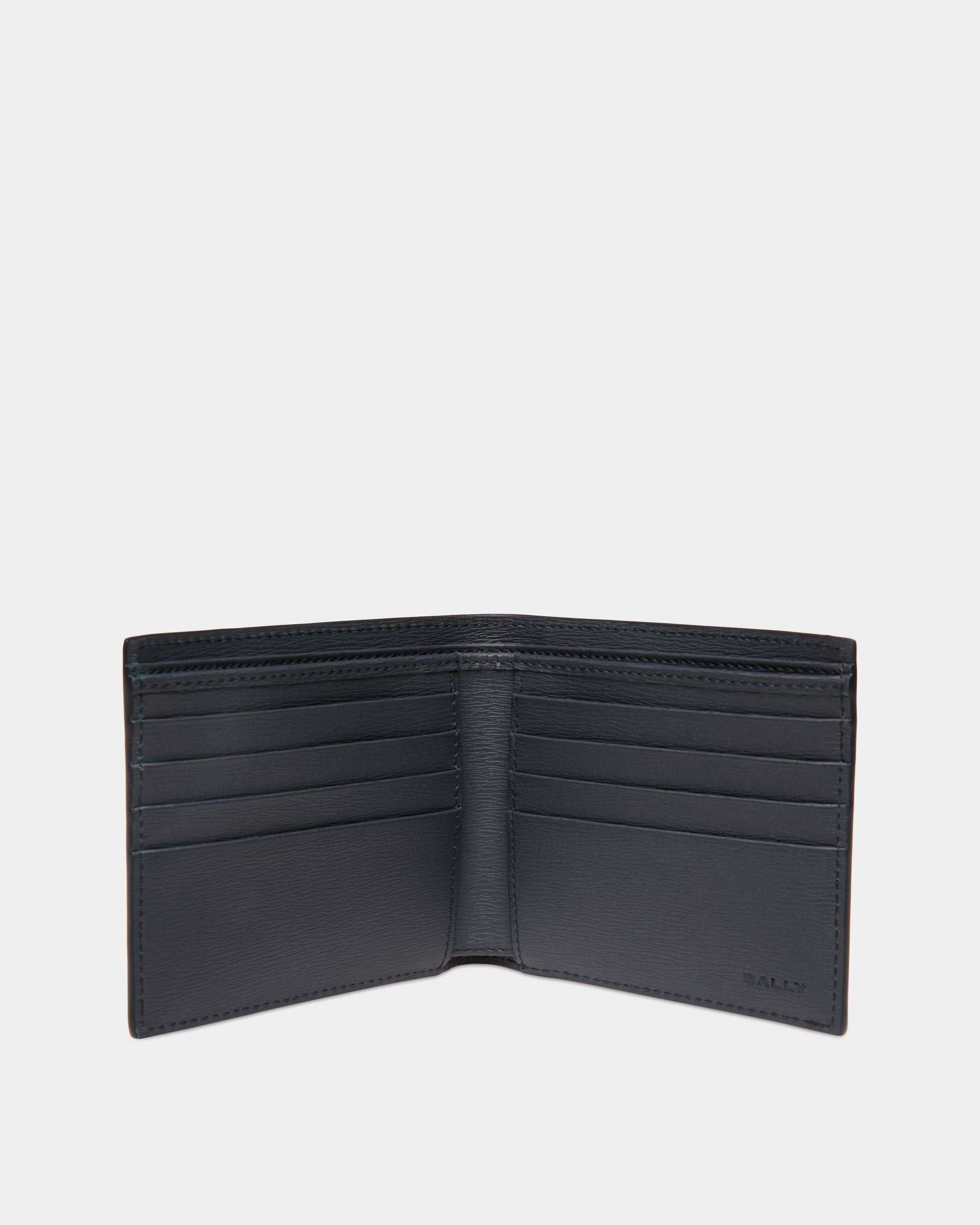 Bally Global - Crossing Bifold in Navy Blue Grained Leather - Blue