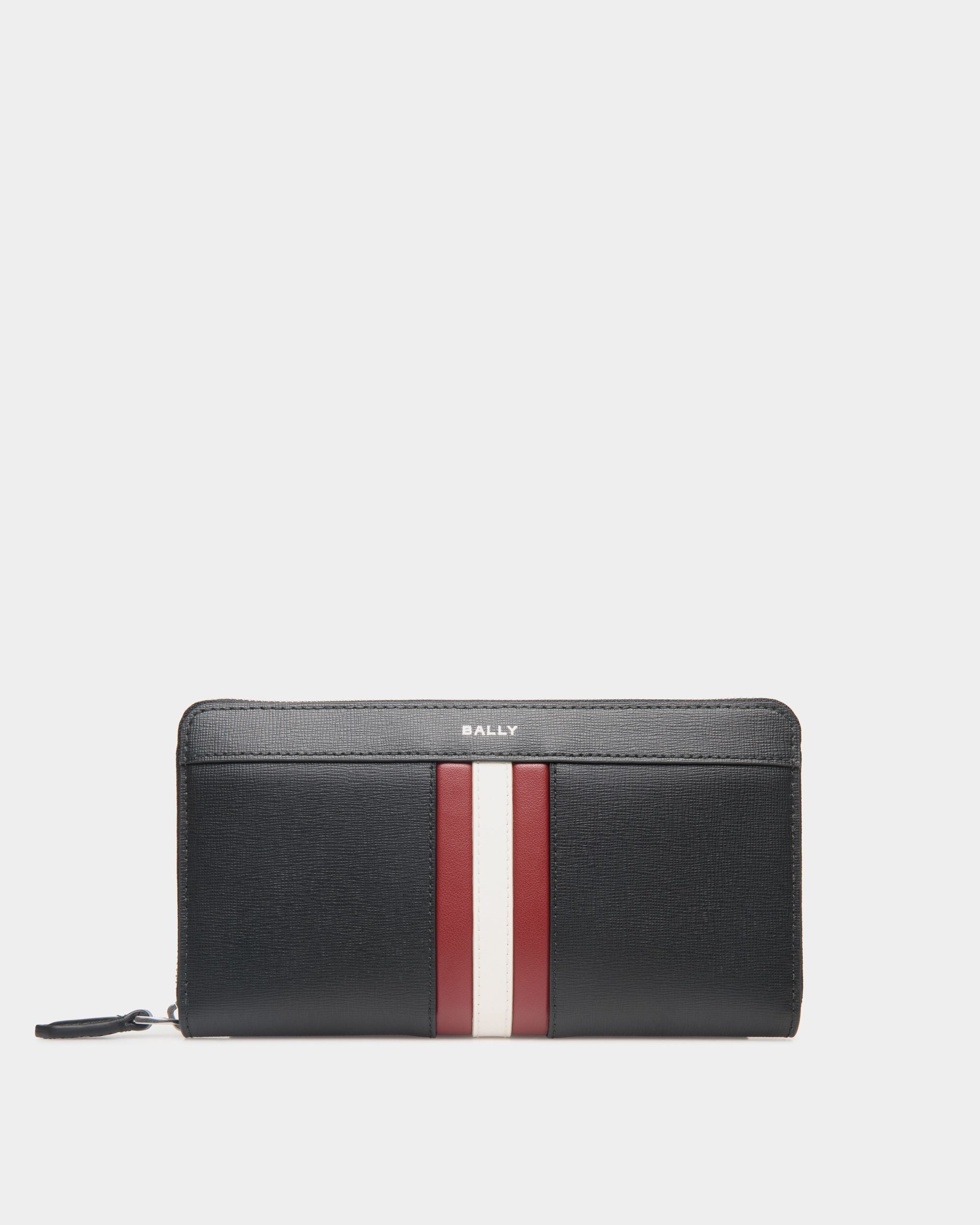 Bally Global - Mythos Zip Around Wallet In Black Recycled Leather - Black