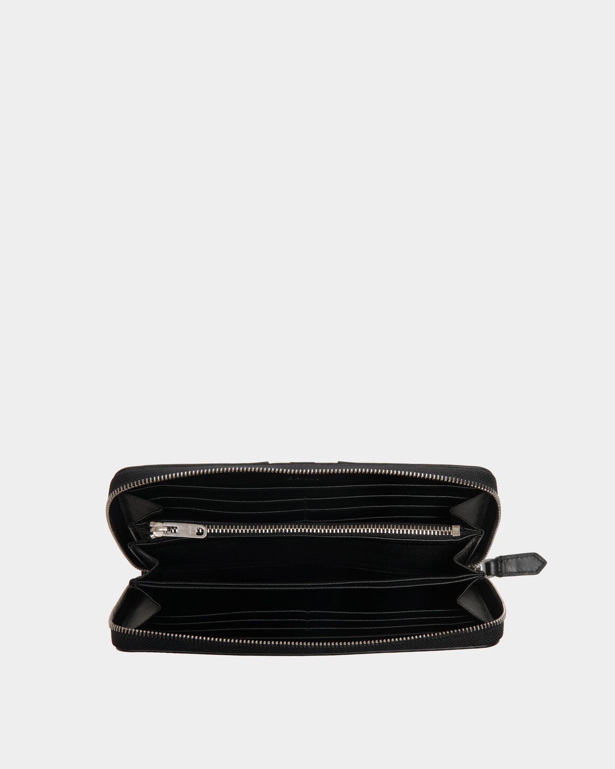 Bally Global - Mythos Zip Around Wallet In Black Recycled Leather - Black