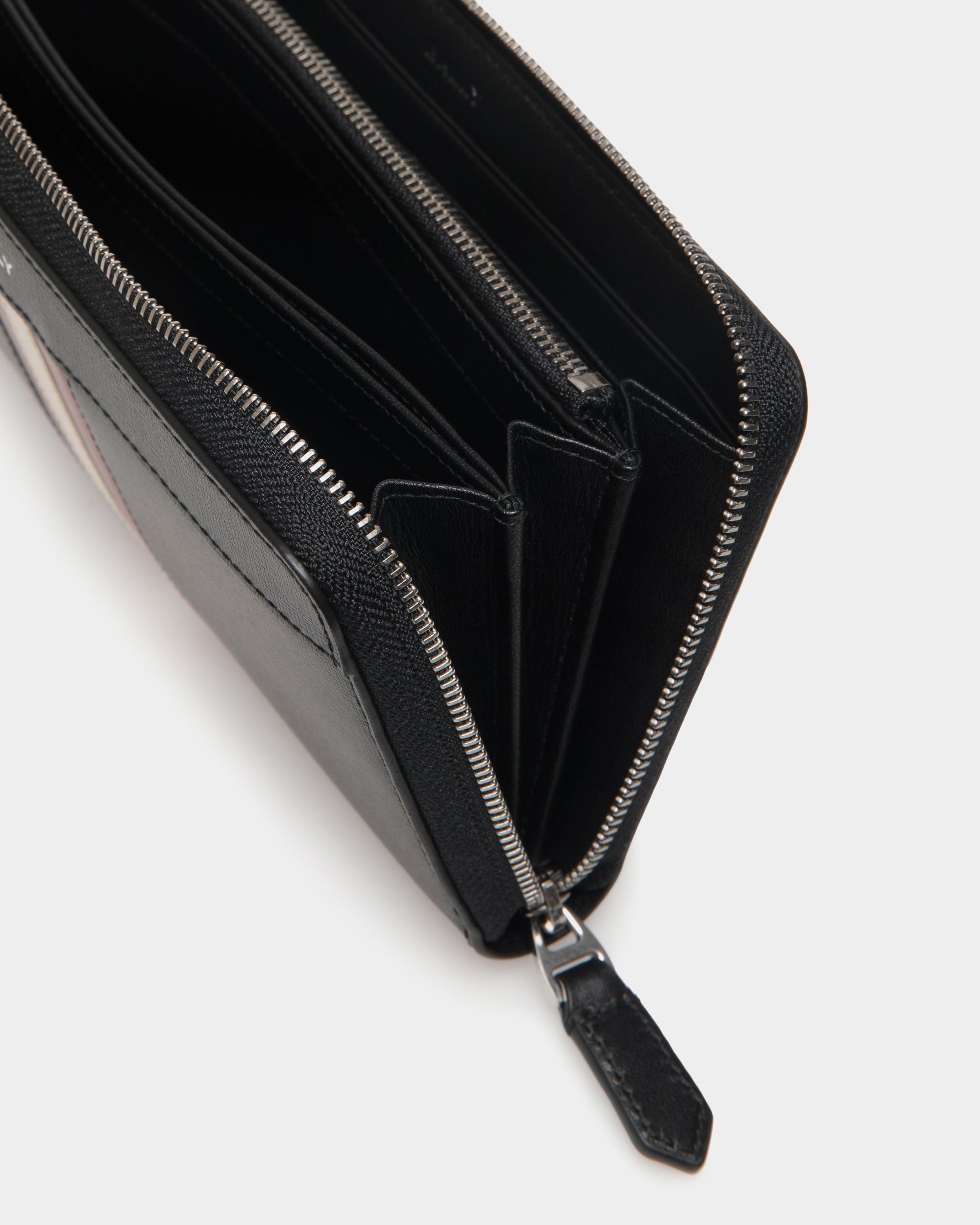 Bally Global - Mythos Zip Around Wallet In Black Recycled Leather - Black