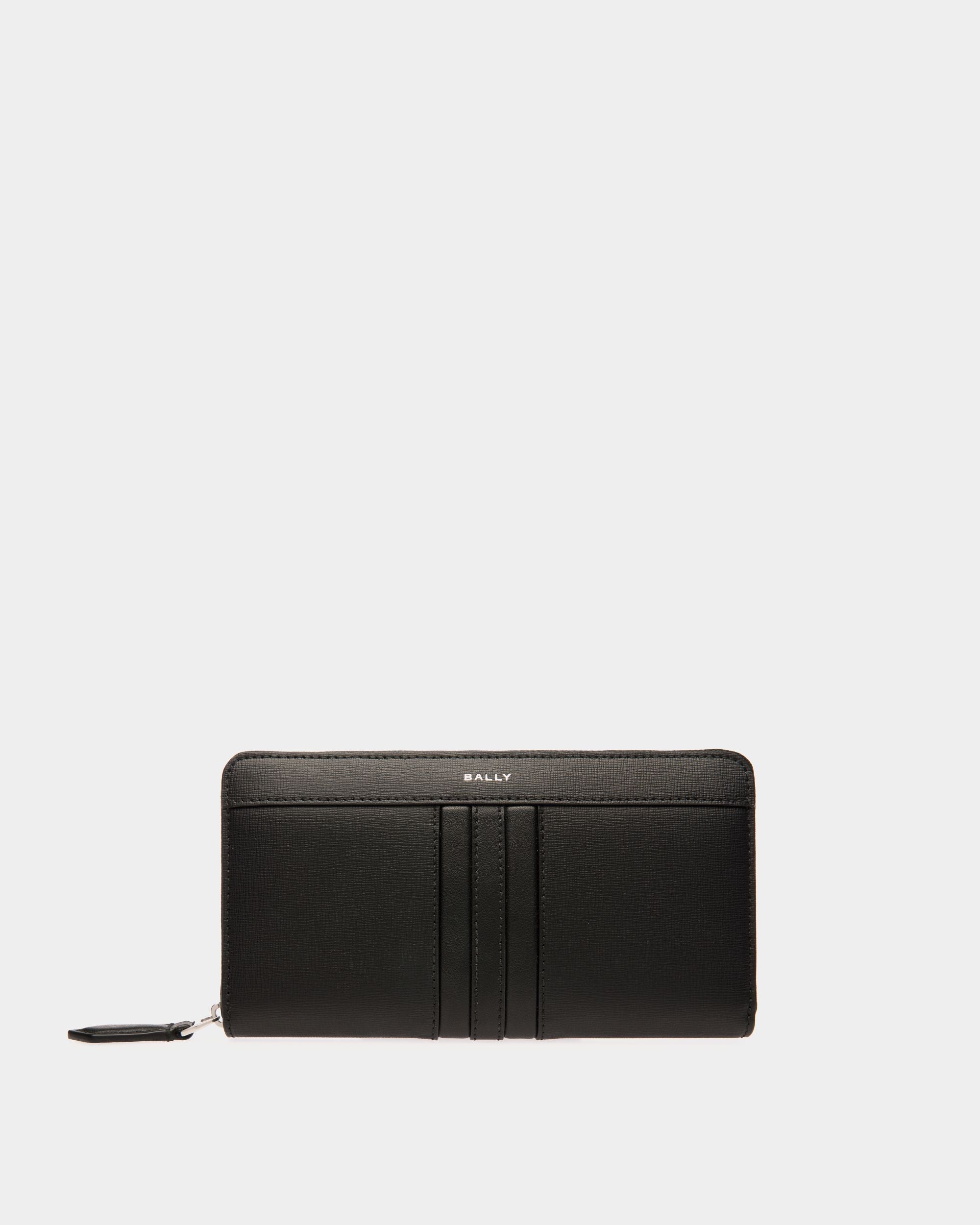 Bally Global - Mythos Zip Around Wallet In Black Recycled Leather - Black