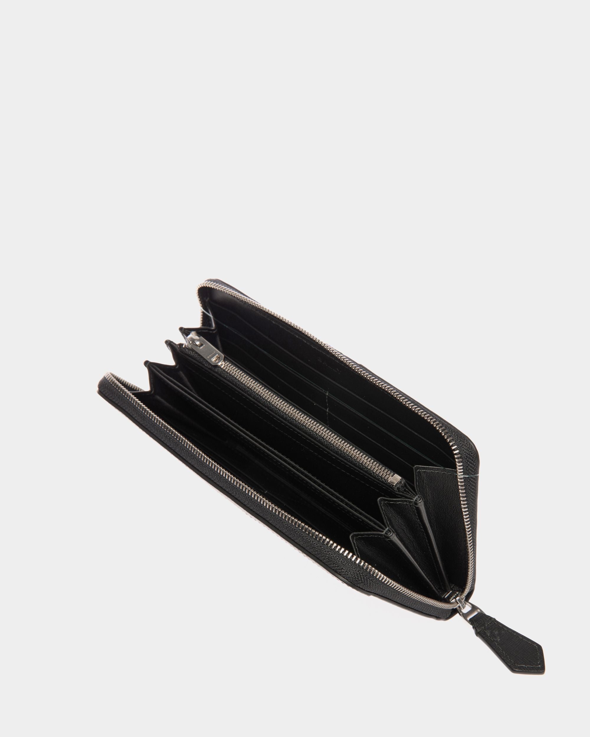 Bally Global - Mythos Zip Around Wallet In Black Recycled Leather - Black