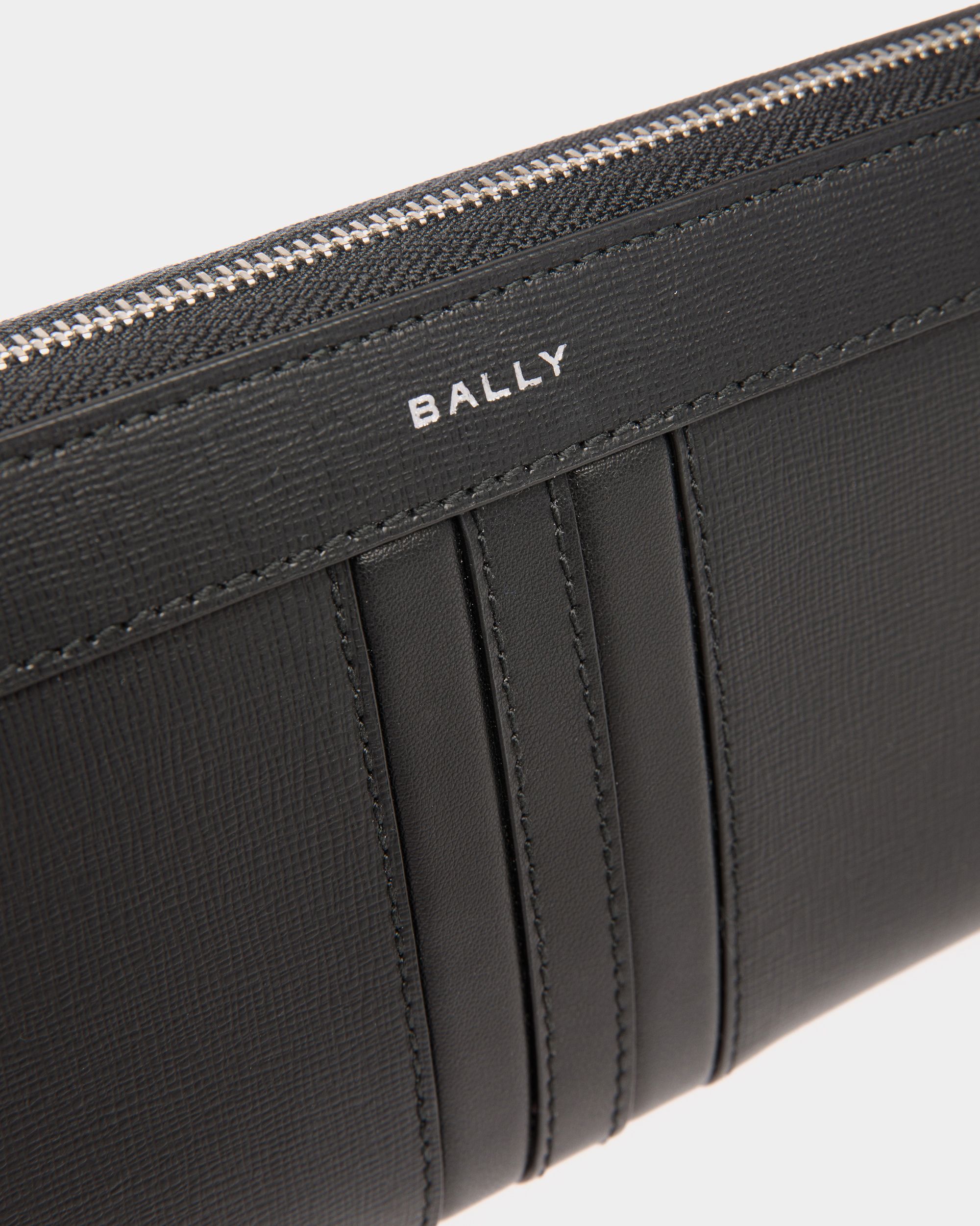 Bally Global - Mythos Zip Around Wallet In Black Recycled Leather - Black
