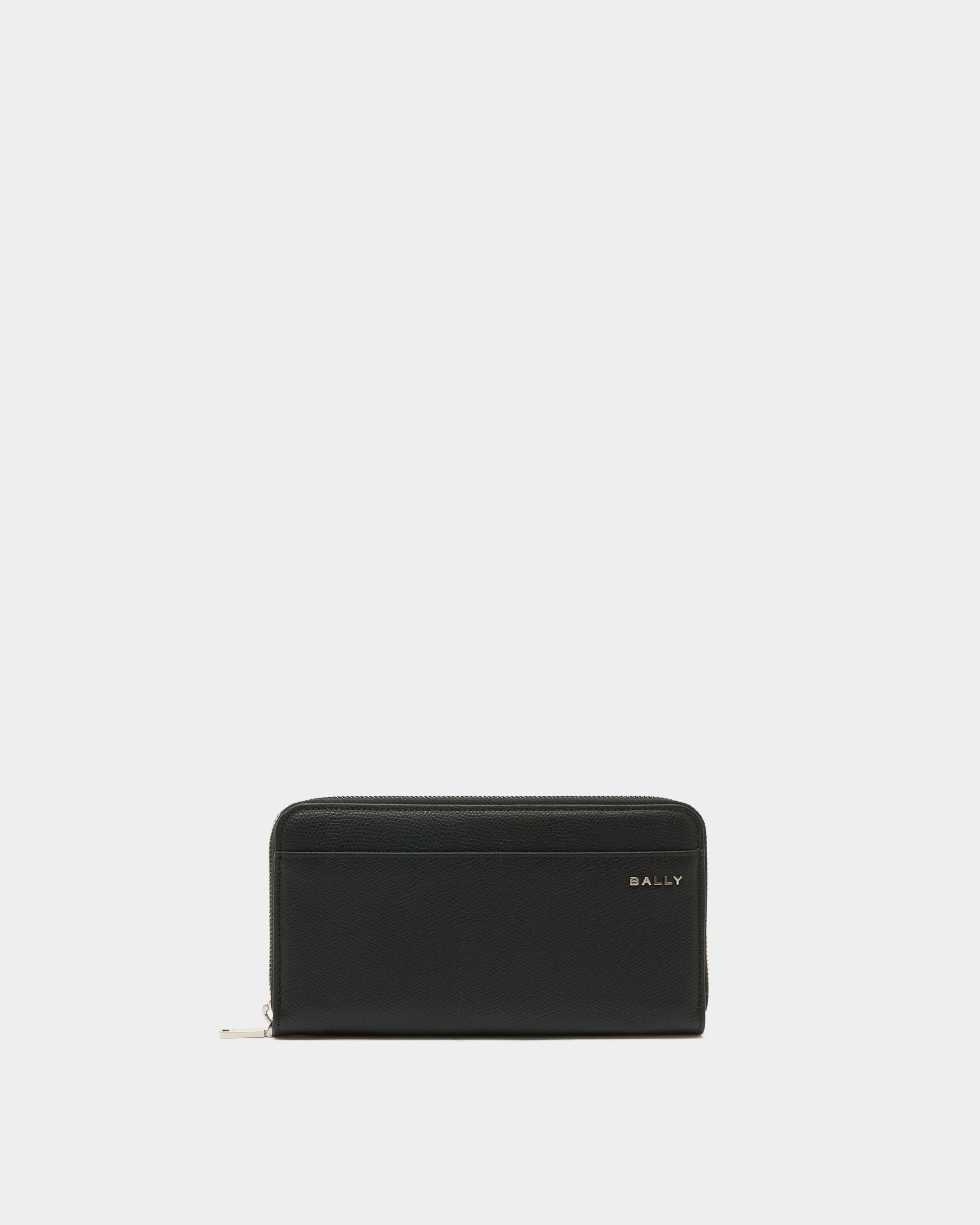 Bally Global - Bally Essential Zip Around Wallet in Black Grained Leather - Black