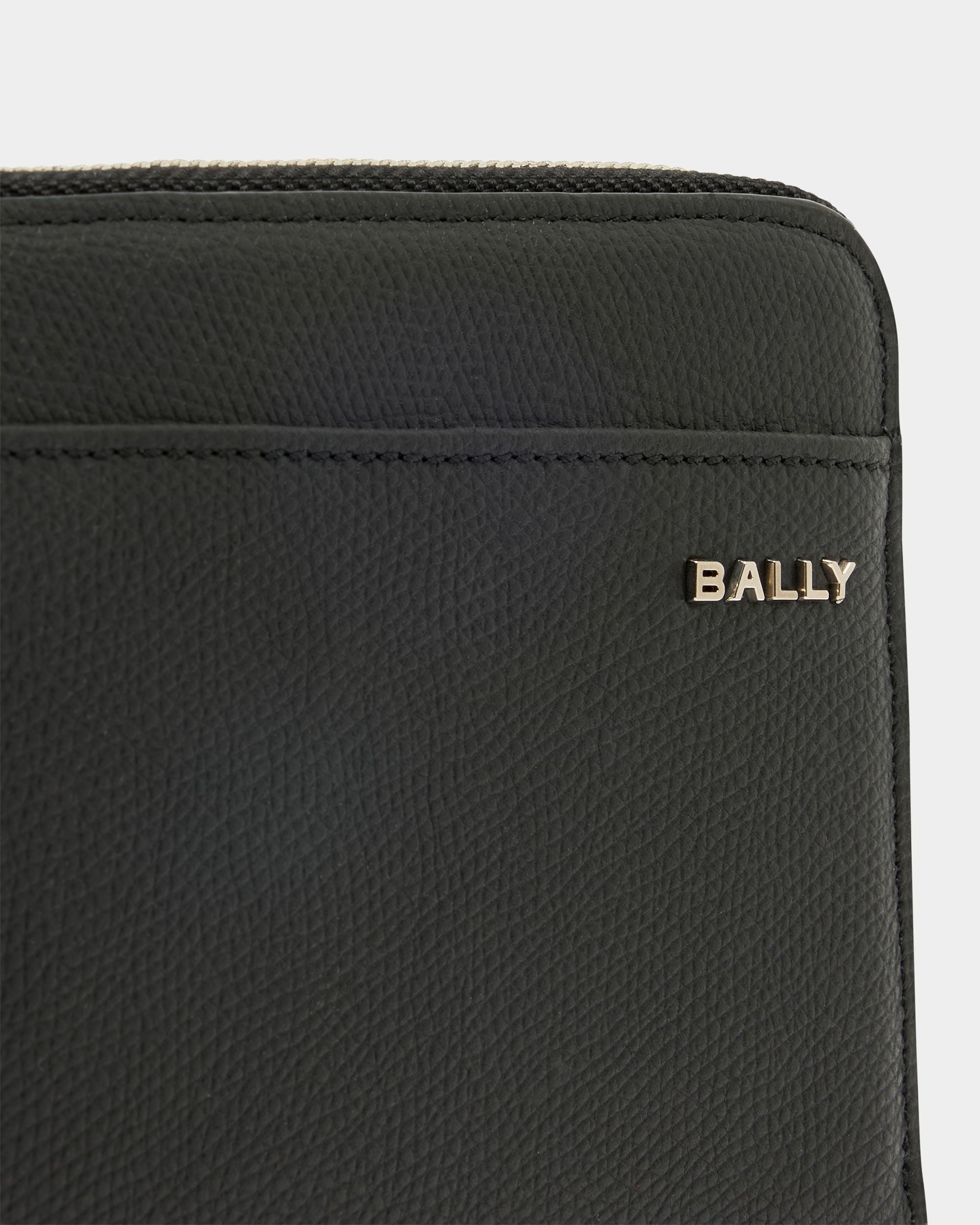 Bally Global - Bally Essential Zip Around Wallet in Black Grained Leather - Black