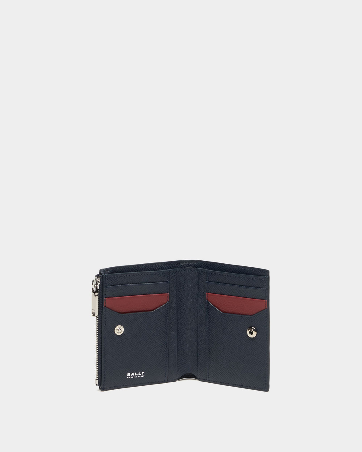 Bally Global - Bally Essential バイフォールドウォレット ネイビーブルーグレインレザー - ブルー