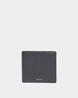 York Wallet In Navy Blue Grained Leather
