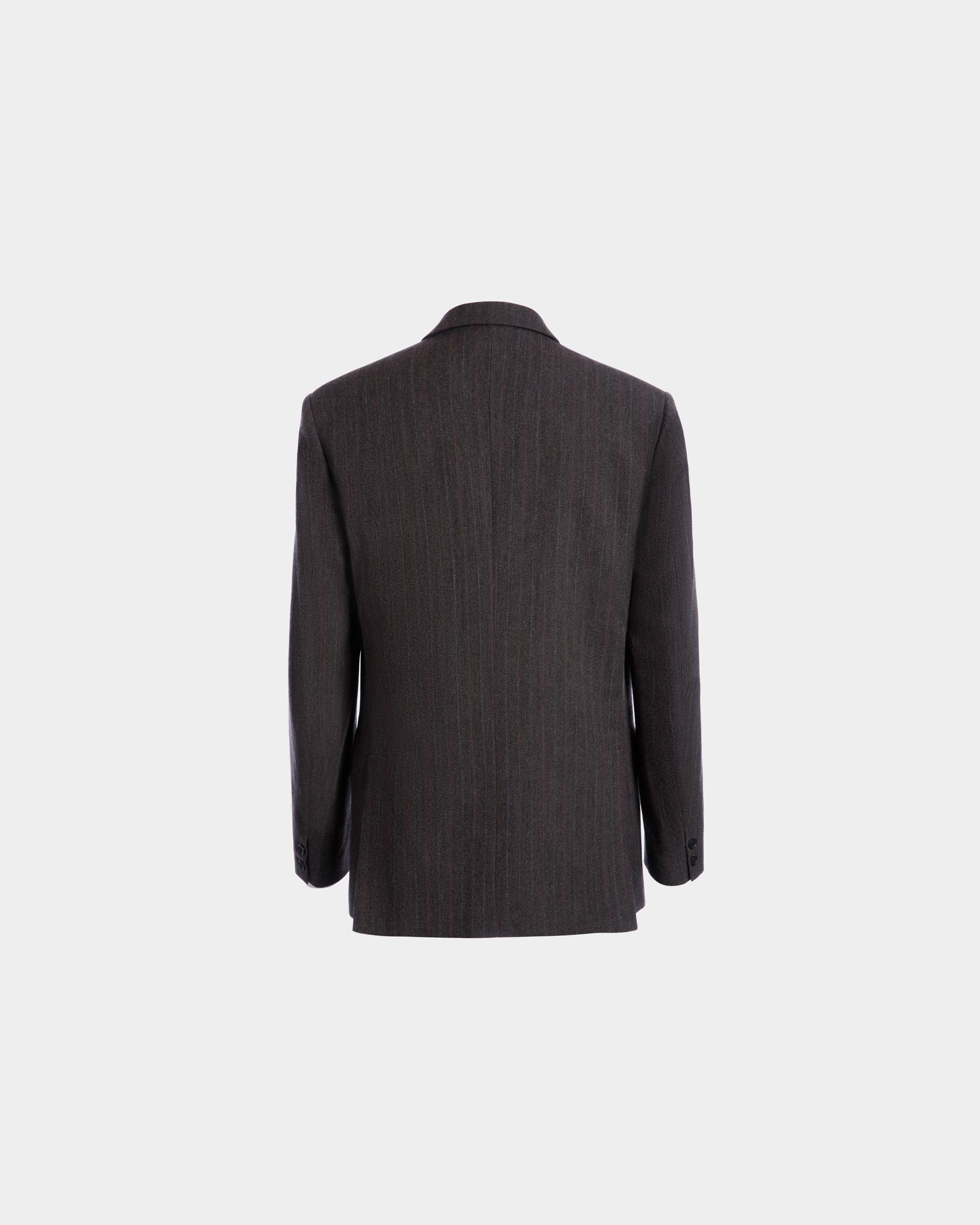 Bally Global - Blazer With a Pinstripe Pattern in a Grey Wool Blend - Grey
