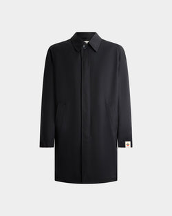 カーコート ネイビーブルー コットン＆ポリエステルブレンド