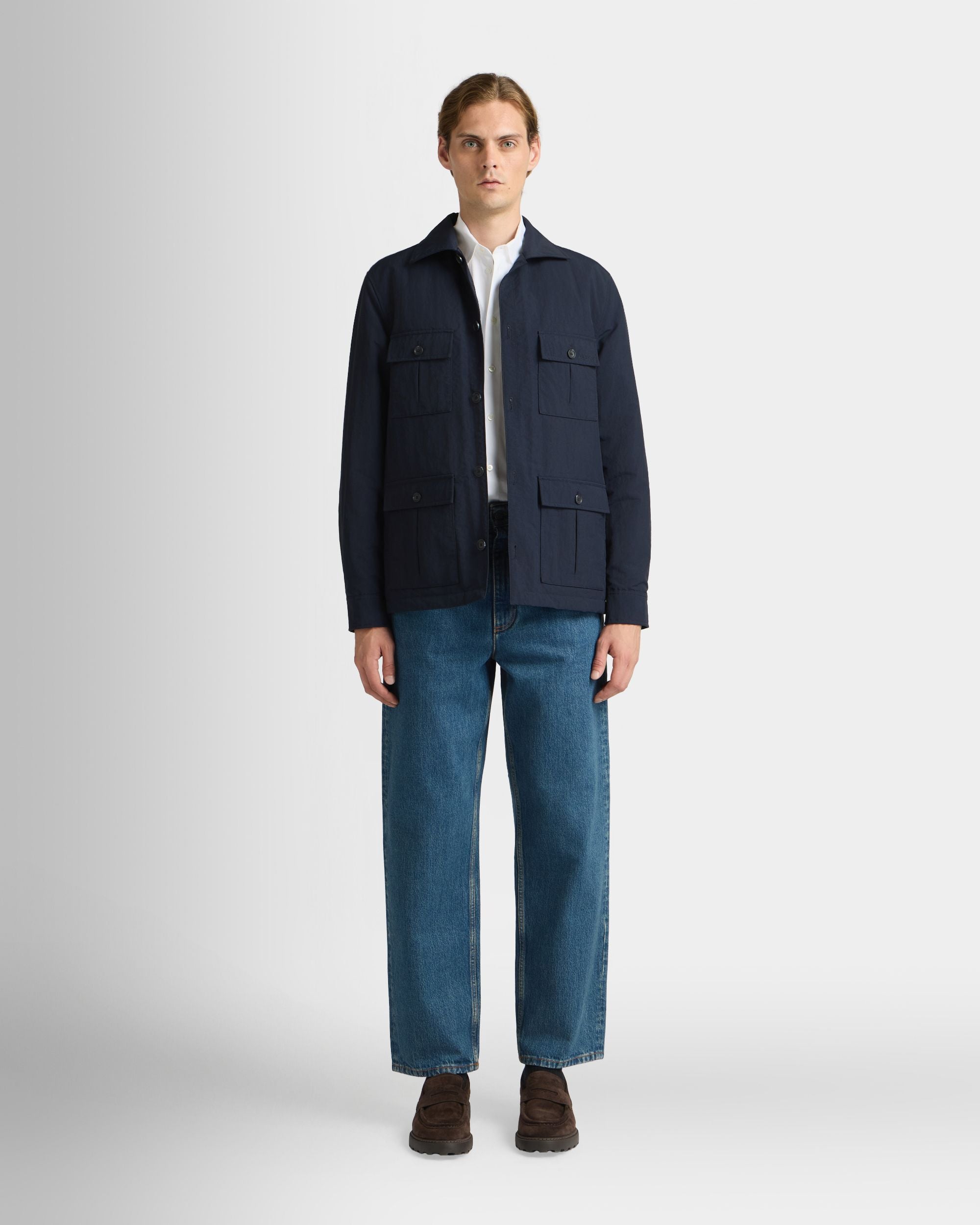 Bally Global - オーバーシャツ ネイビーブルー ナイロン - ブルー