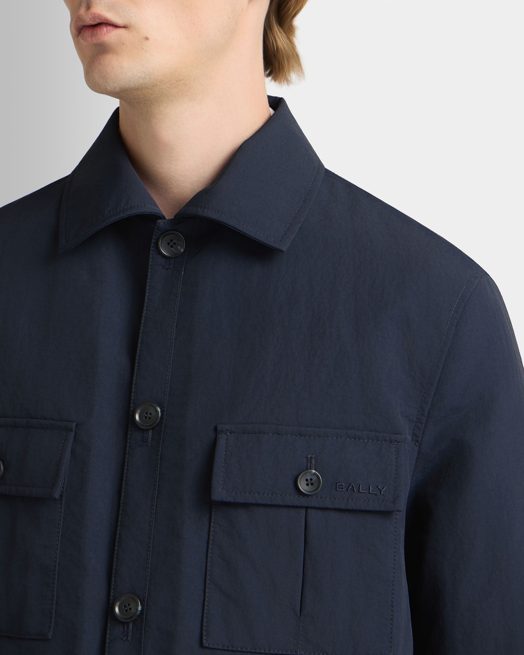 Bally Global - オーバーシャツ ネイビーブルー ナイロン - ブルー