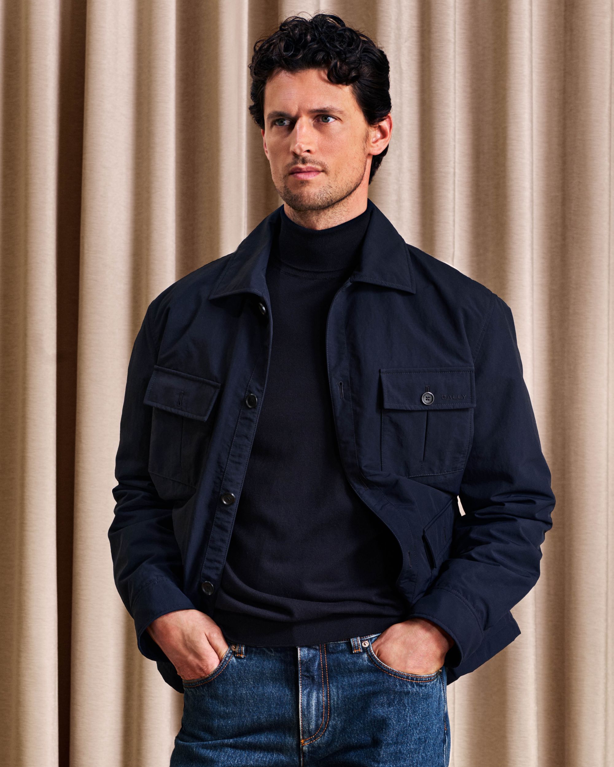 Bally Global - オーバーシャツ ネイビーブルー ナイロン - ブルー