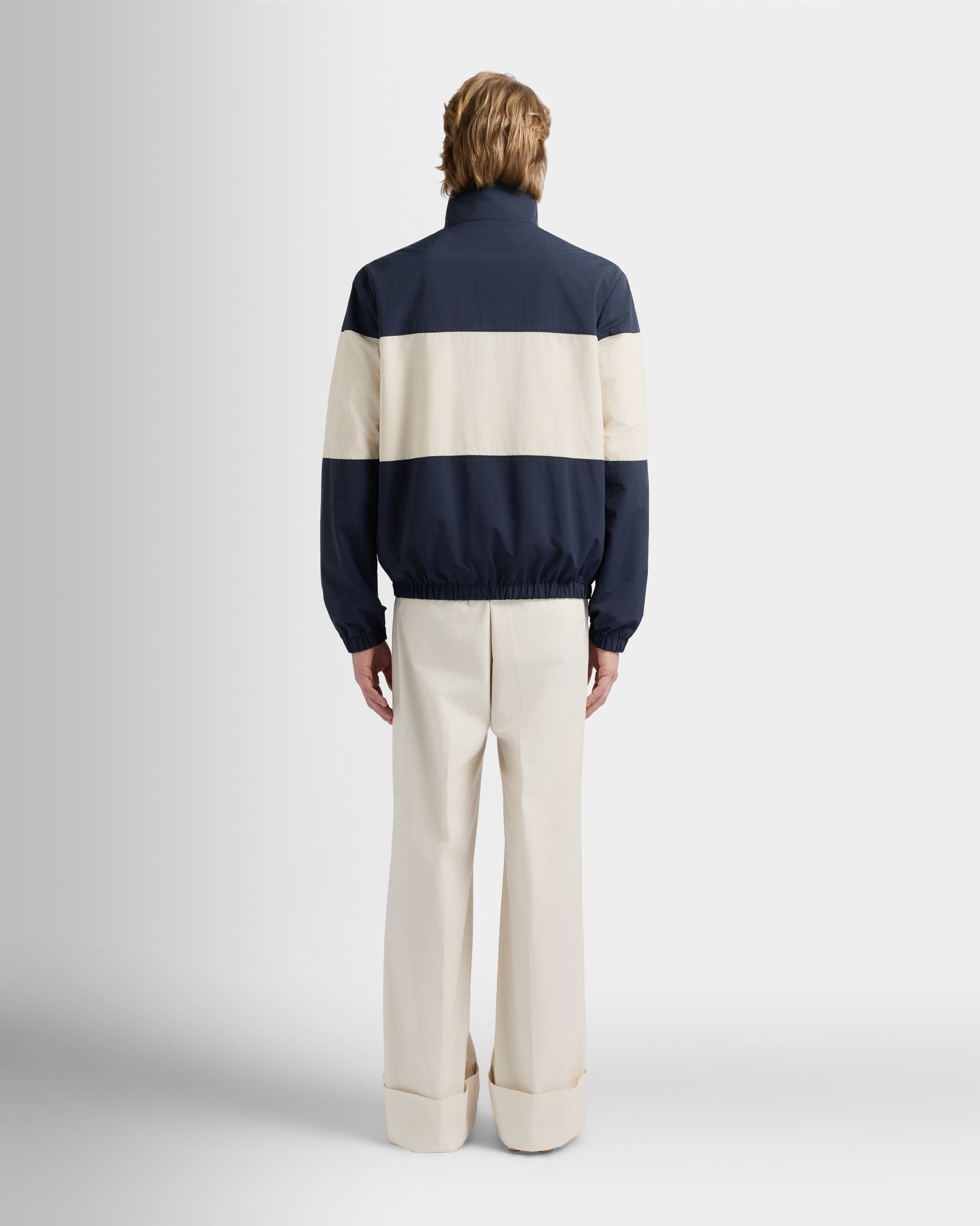 Bally Global - ブルゾンジャケット マキシBally Ribbon ネイビーブルー＆ホワイトナイロン - マルチカラー