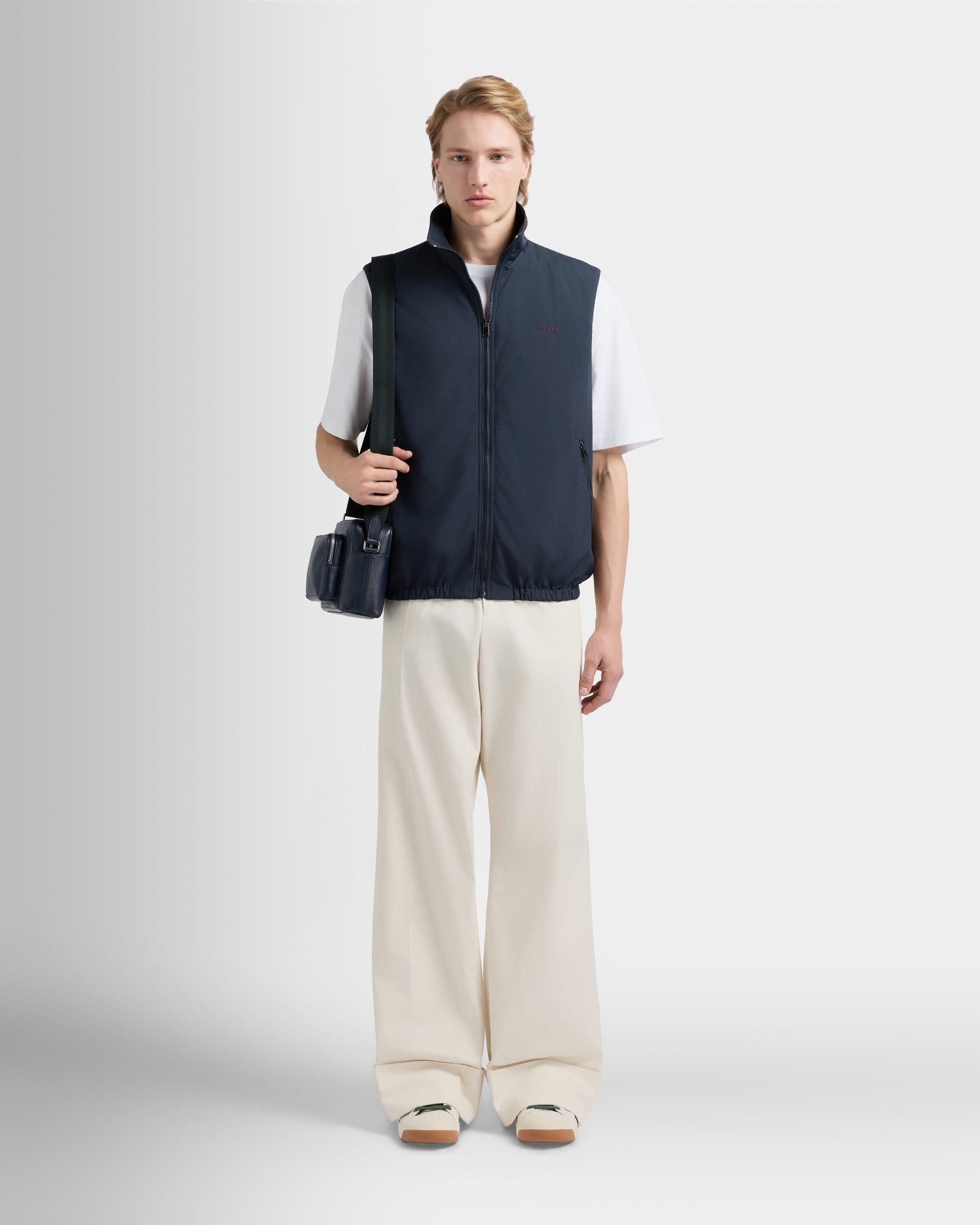 Bally Global - Vest in Navy Blue Fabric - Blue