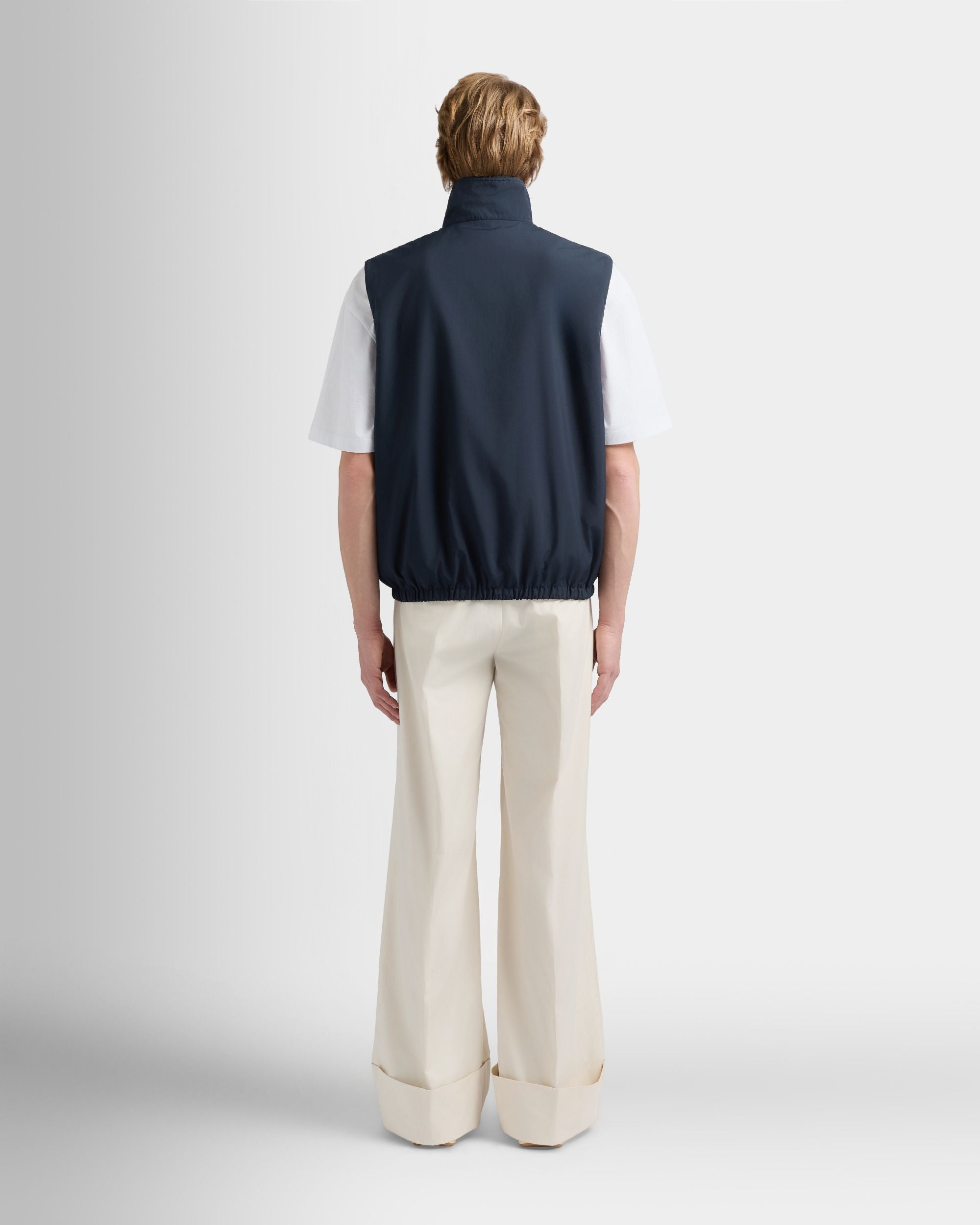 Bally Global - Vest in Navy Blue Fabric - Blue