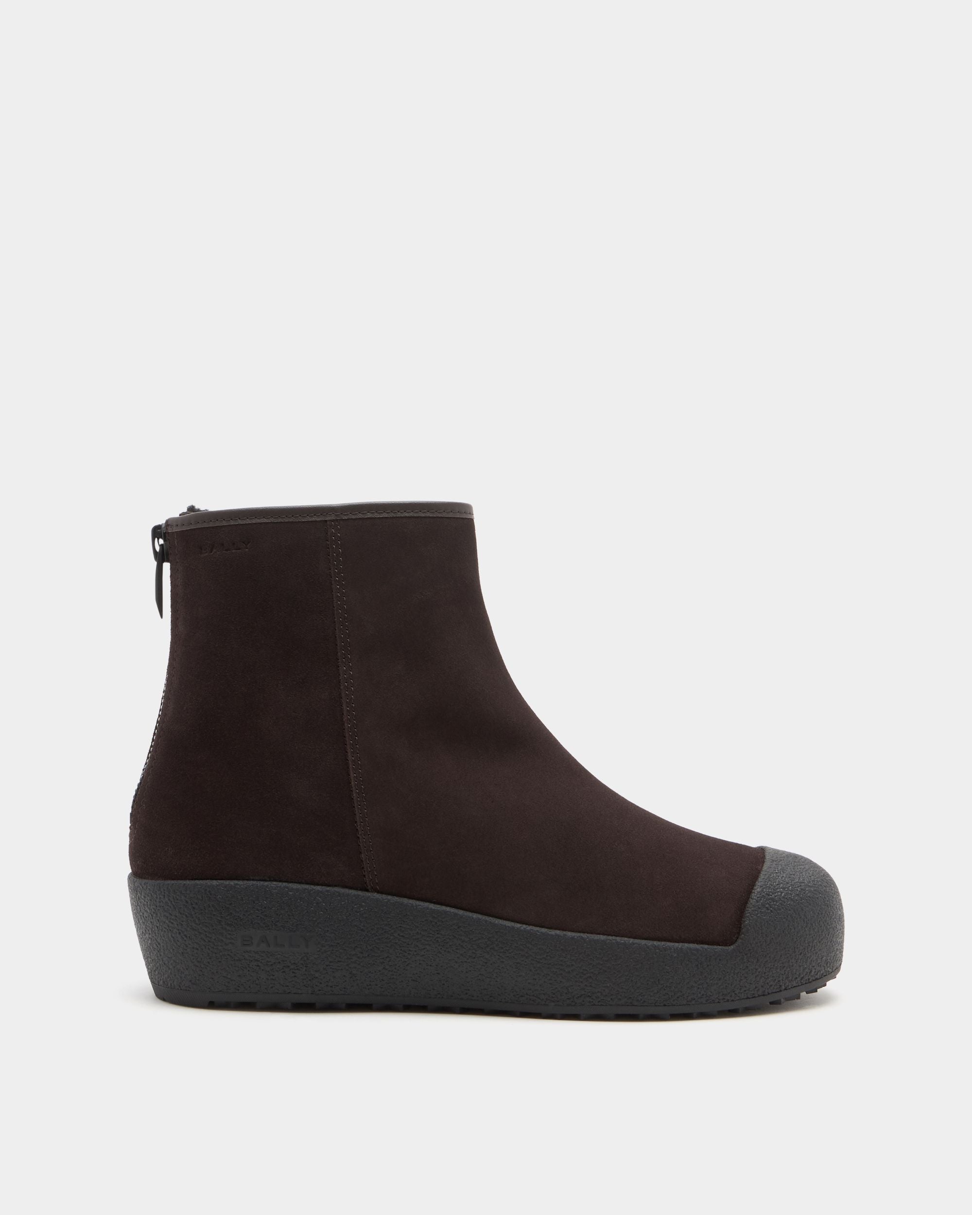 Bally Global - Bally Curling Bootie in Ebano Suede - Brown