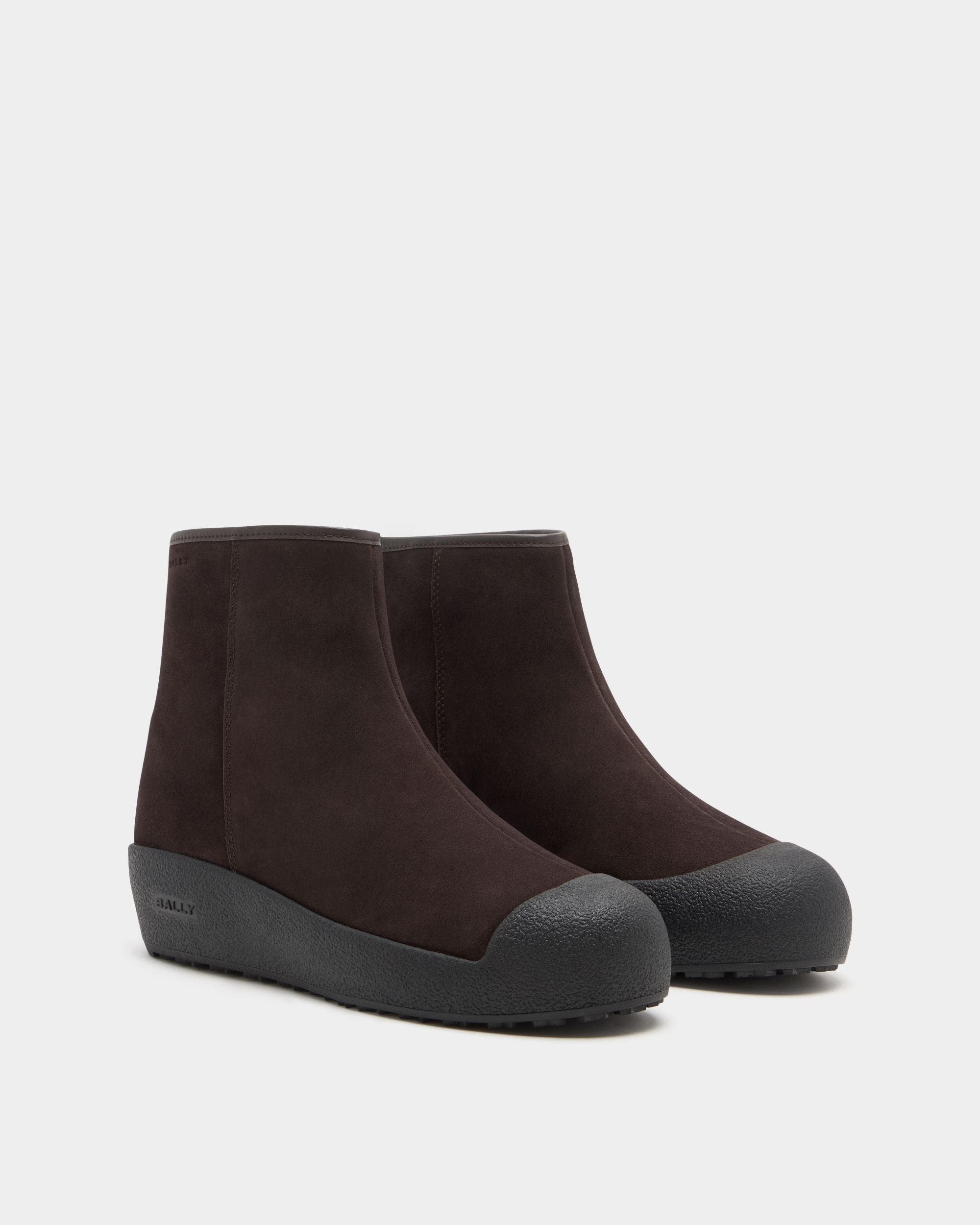 Bally Global - Bally Curling Bootie in Ebano Suede - Brown