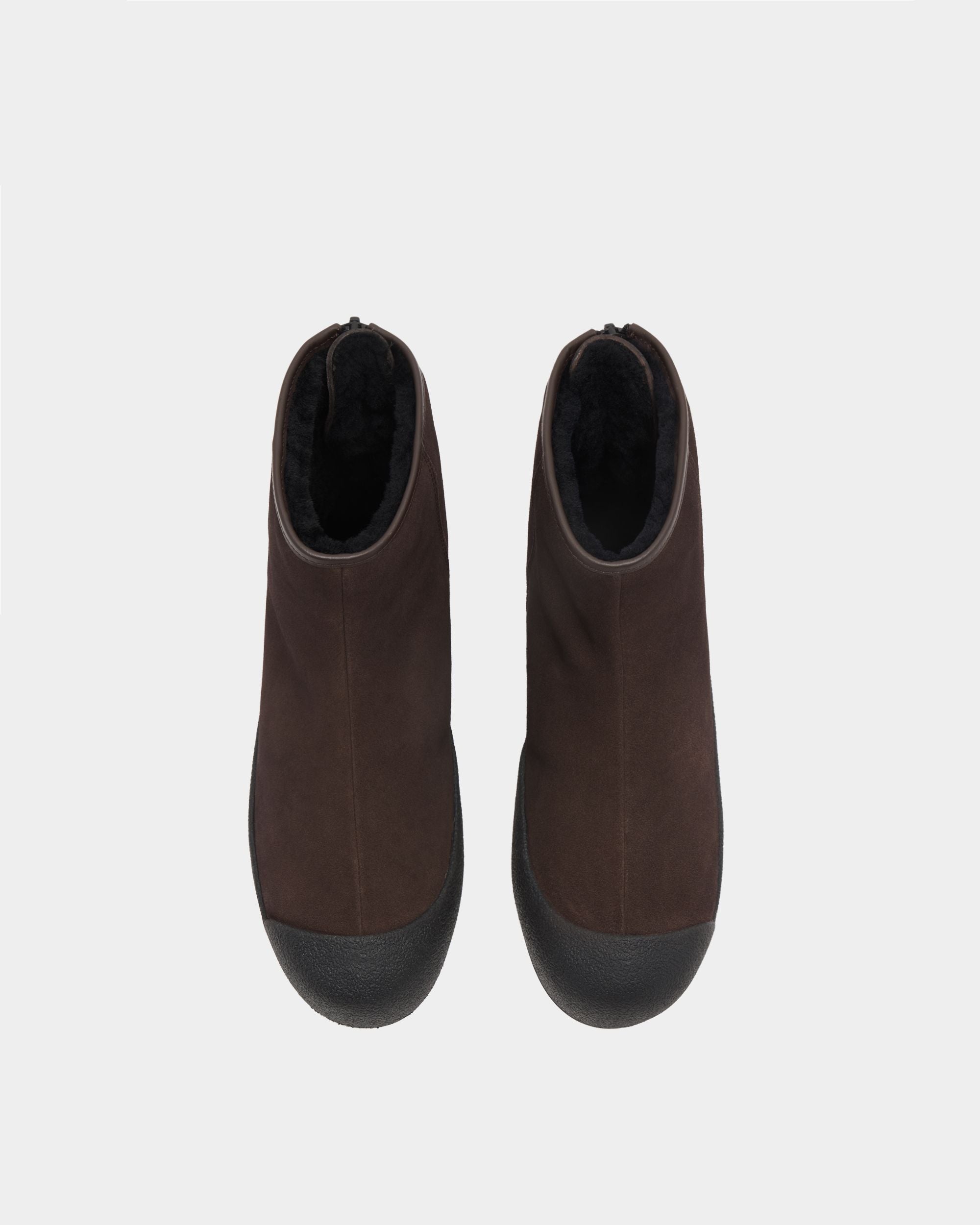 Bally Global - Bally Curling Bootie in Ebano Suede - Brown