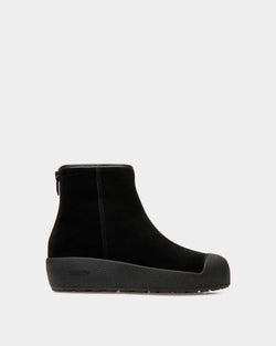Bally Curling Bootie in Black Suede
