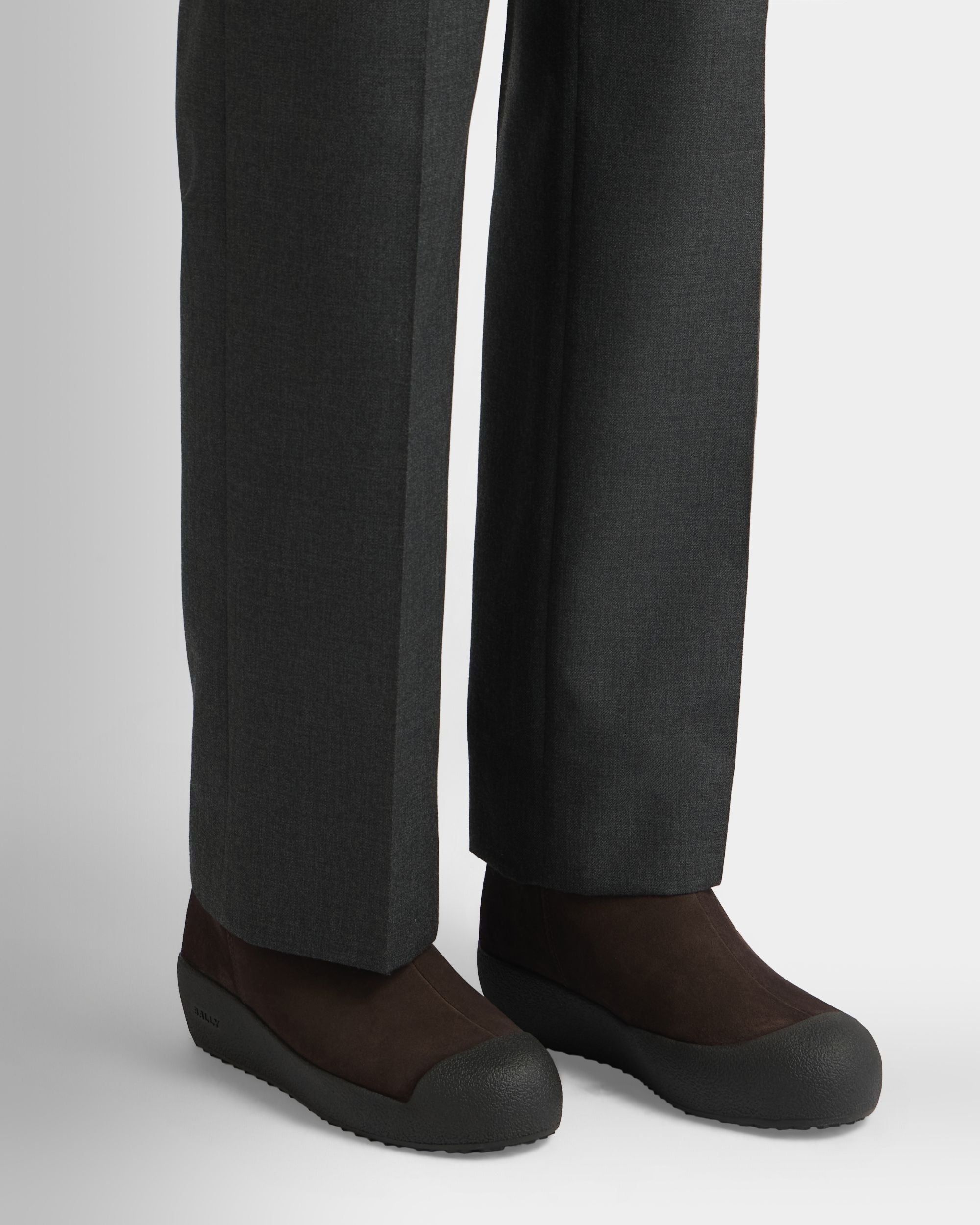 Bally Global - Bally Curling ブーティ ブラウン スエード - ブラウン