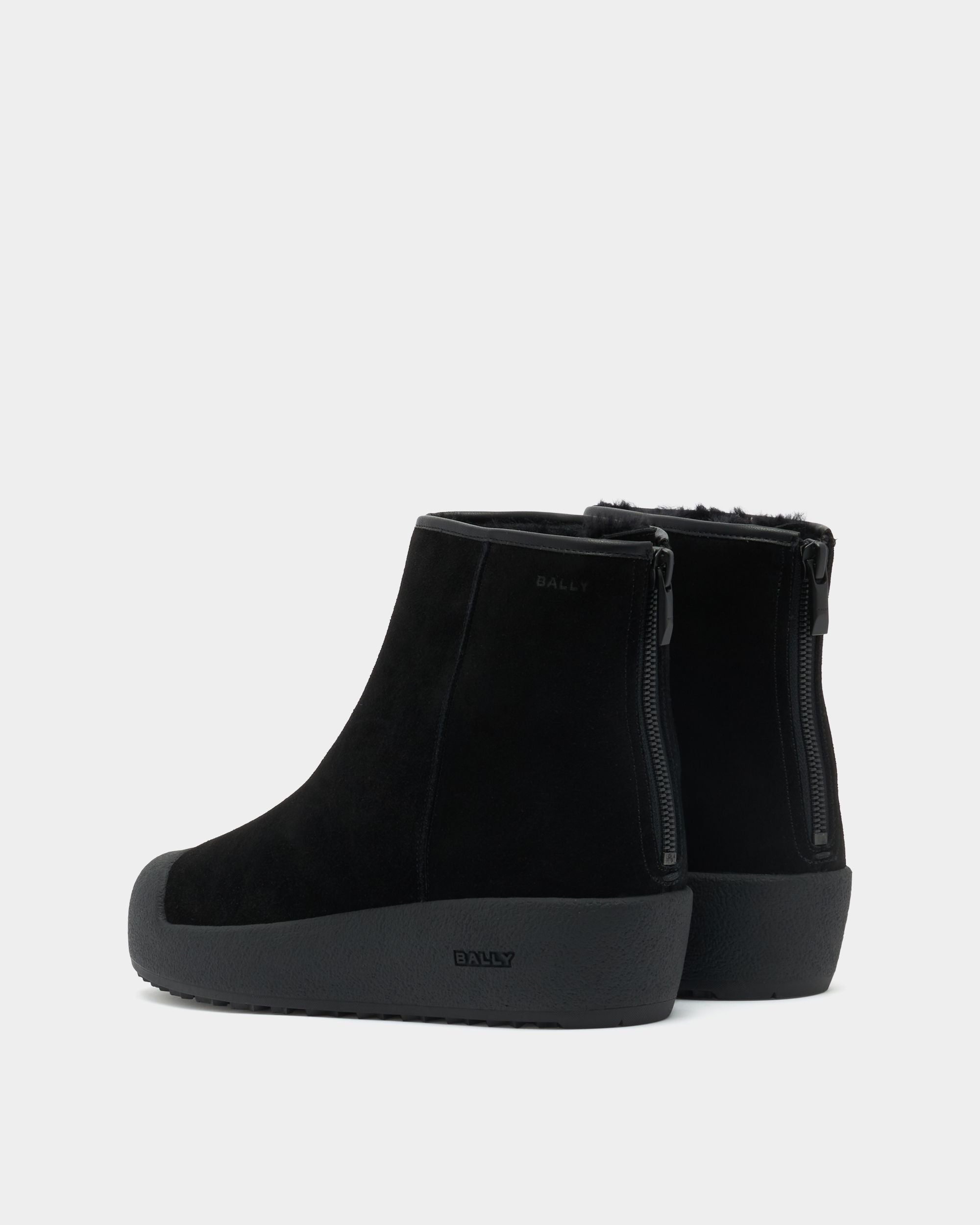 Bally Global - Bally Curling ブーティ ブラック スエード - ブラック