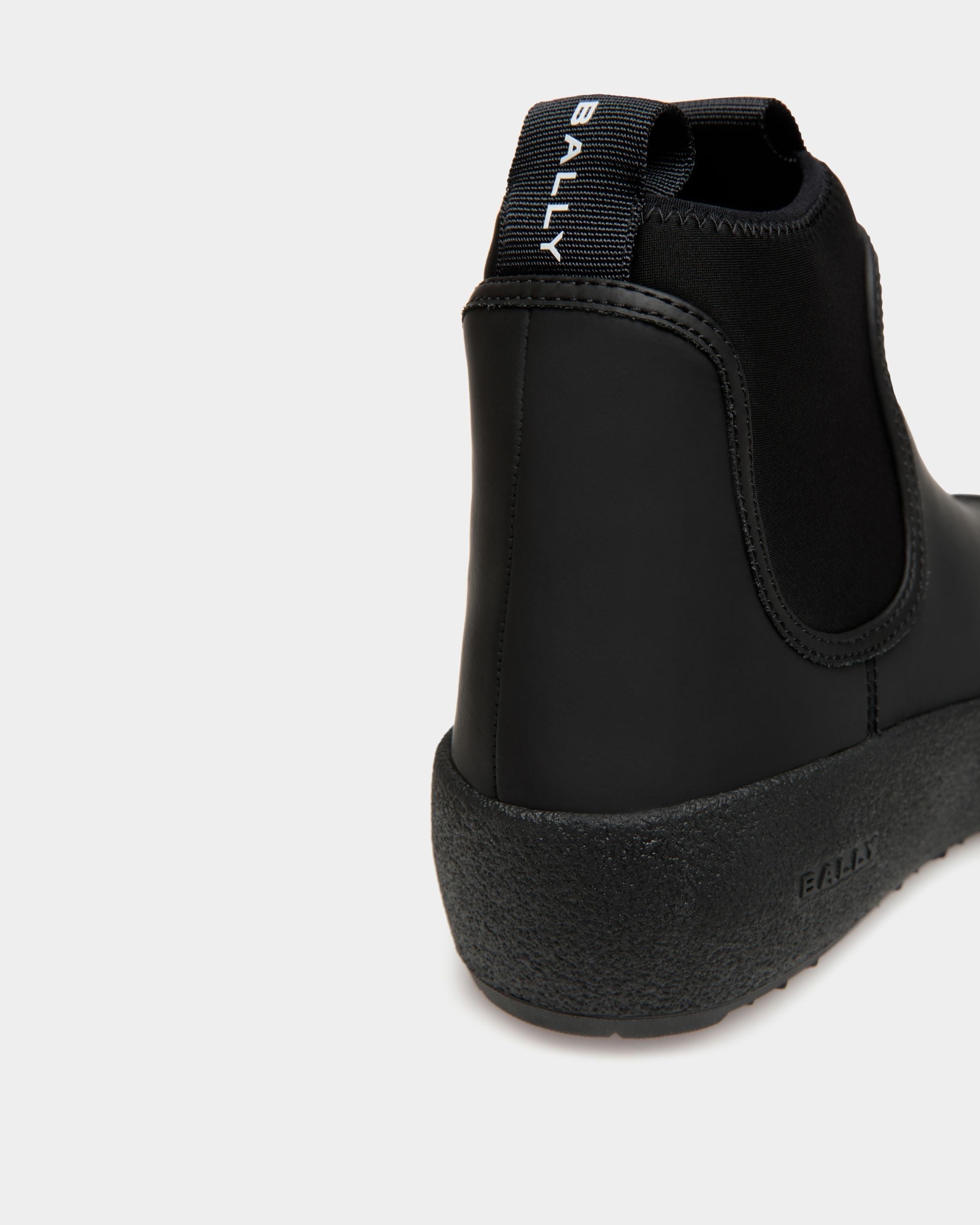 Bally Global - Bally Curling Bootie in Black Rubberized Leather - Black