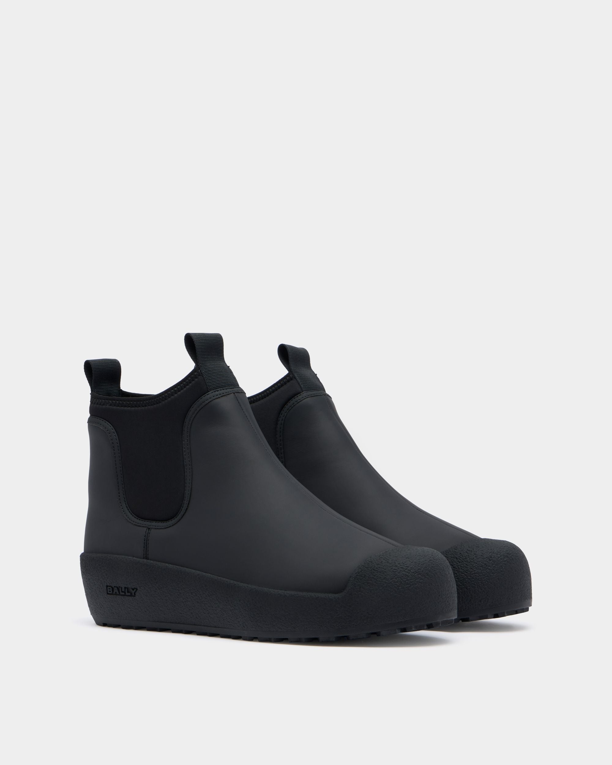 Bally Global - Bally Curling ブーティ ブラック レザー - ブラック