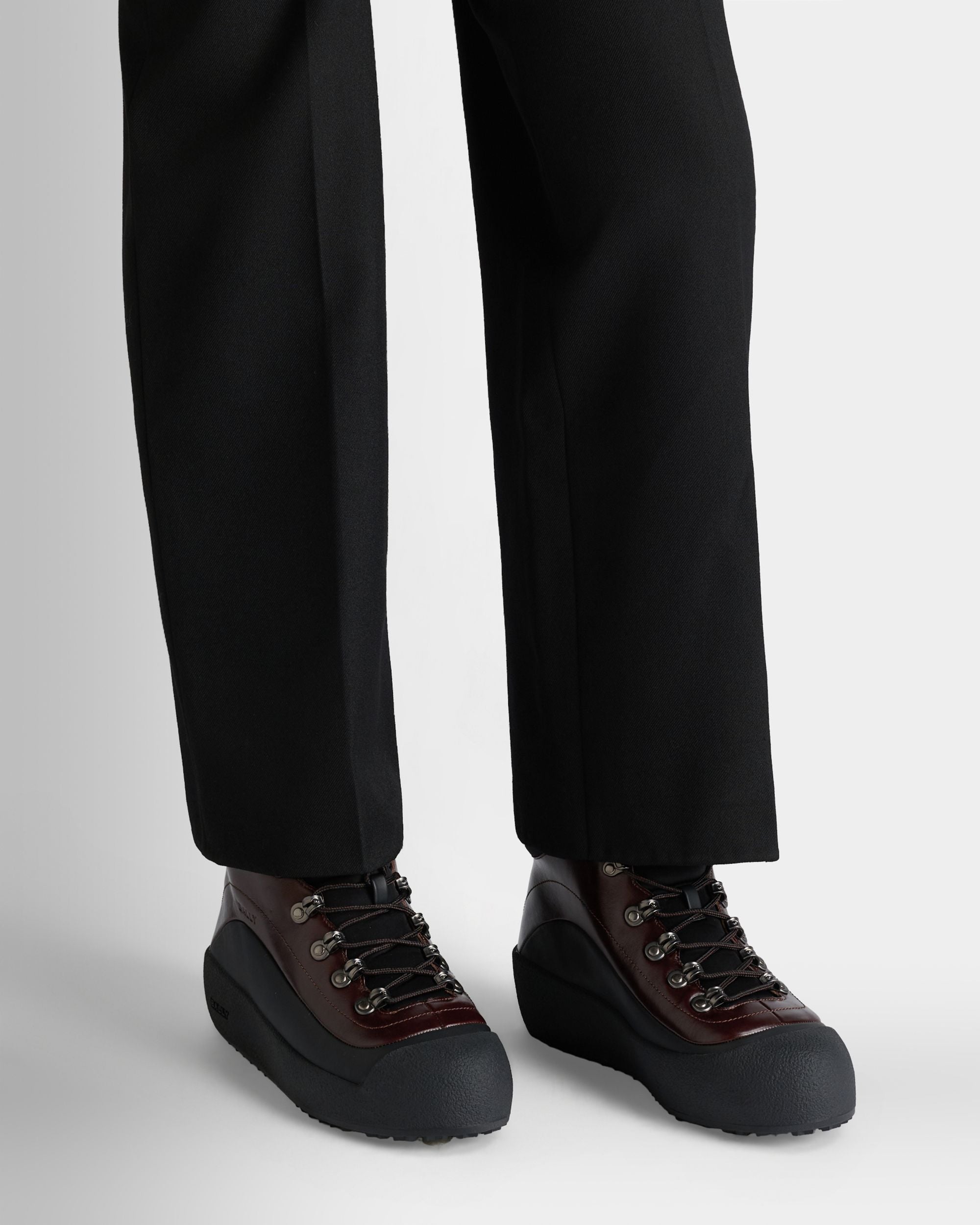 Bally Global - Bally Curling ブーティ ブラウン レザー - ブラウン