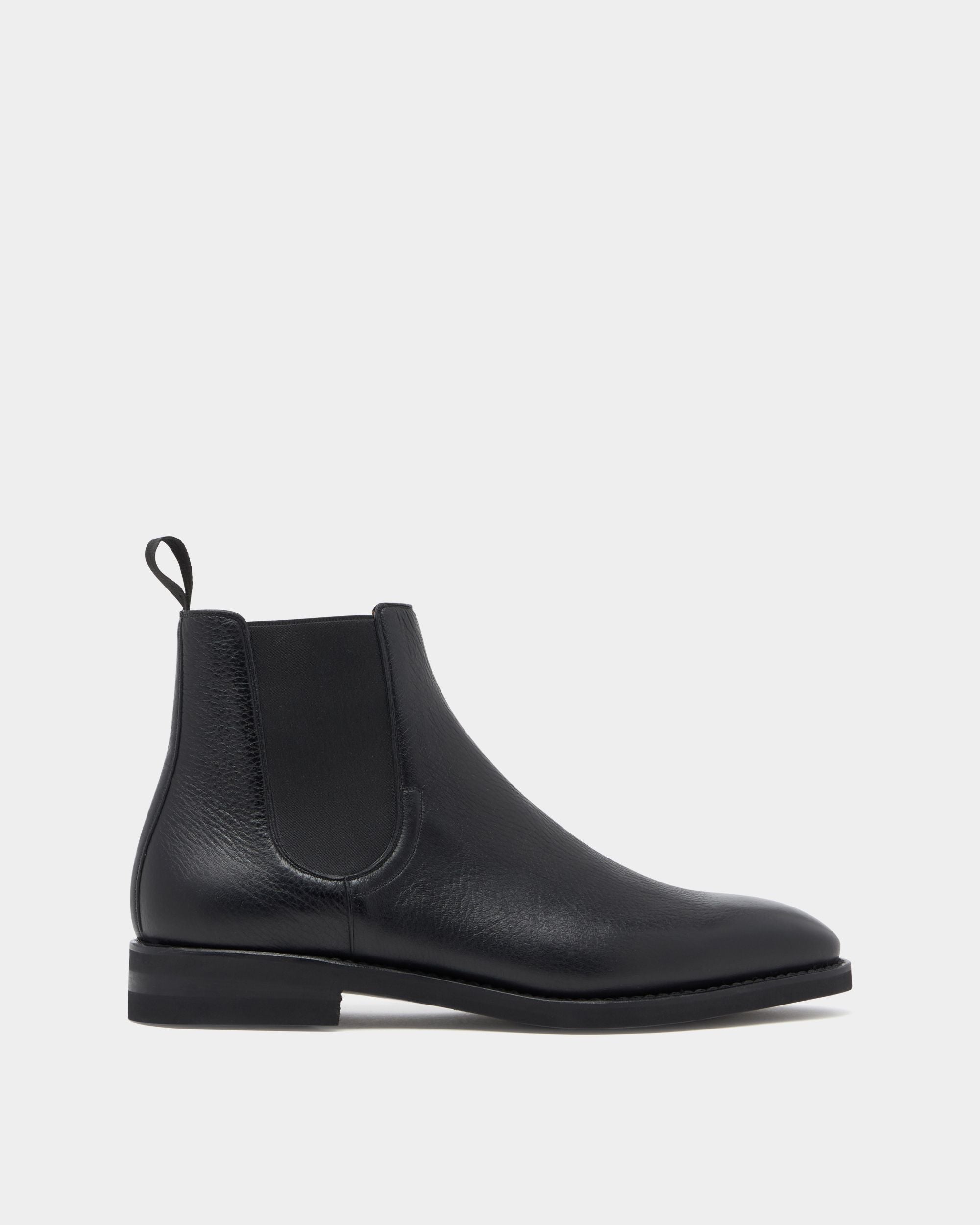 Bally Global - Scribe Un Bootie in Black Grained Leather - Black