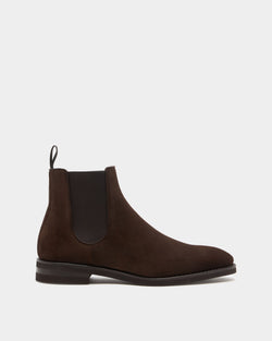 Scribe Un Bootie in Ebano Suede