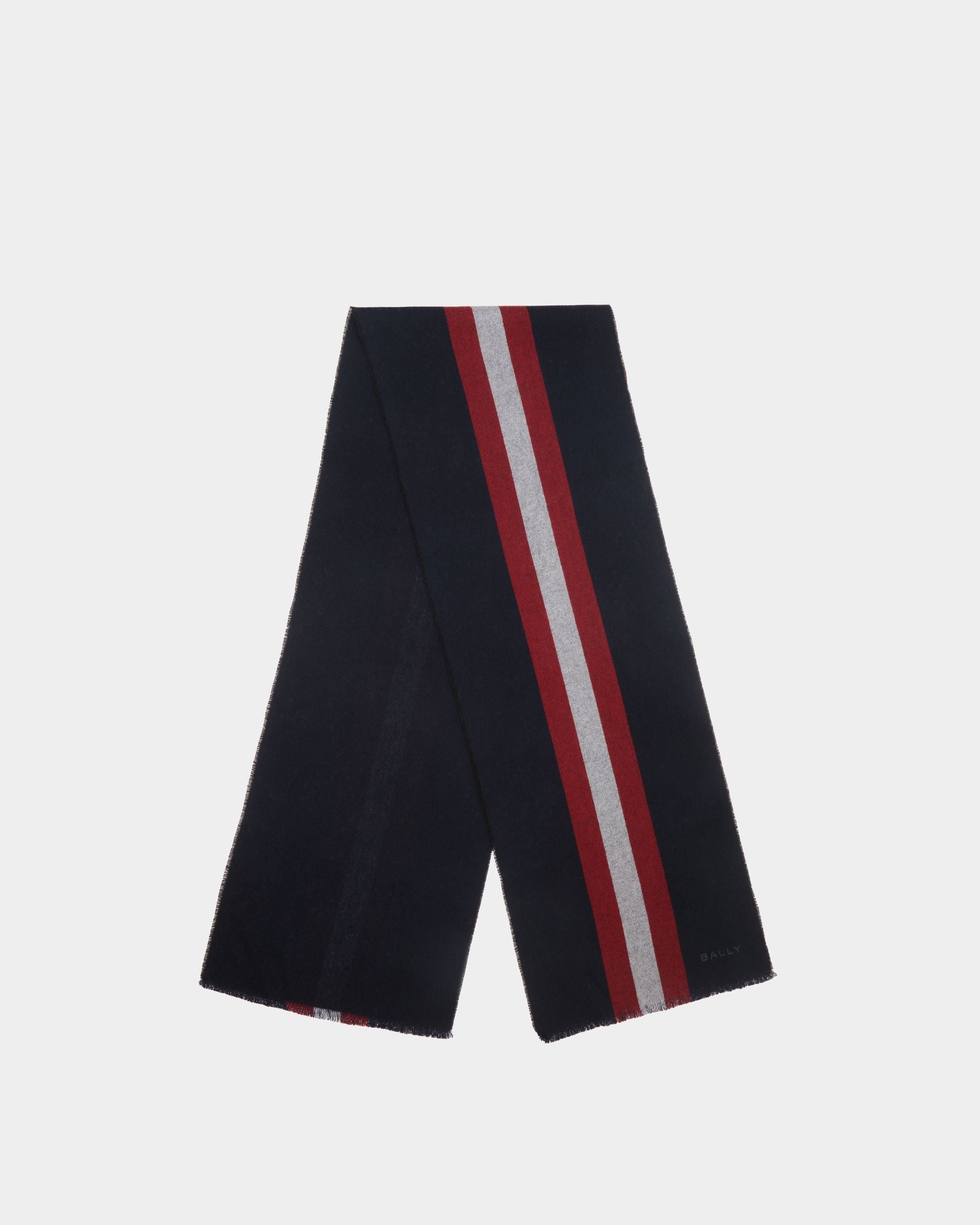 Bally Global - スカーフ ネイビーブルーウール - ブルー