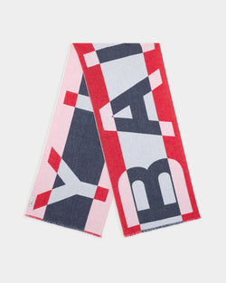 スカーフ ジオメトリックBallyロゴ レッドウール