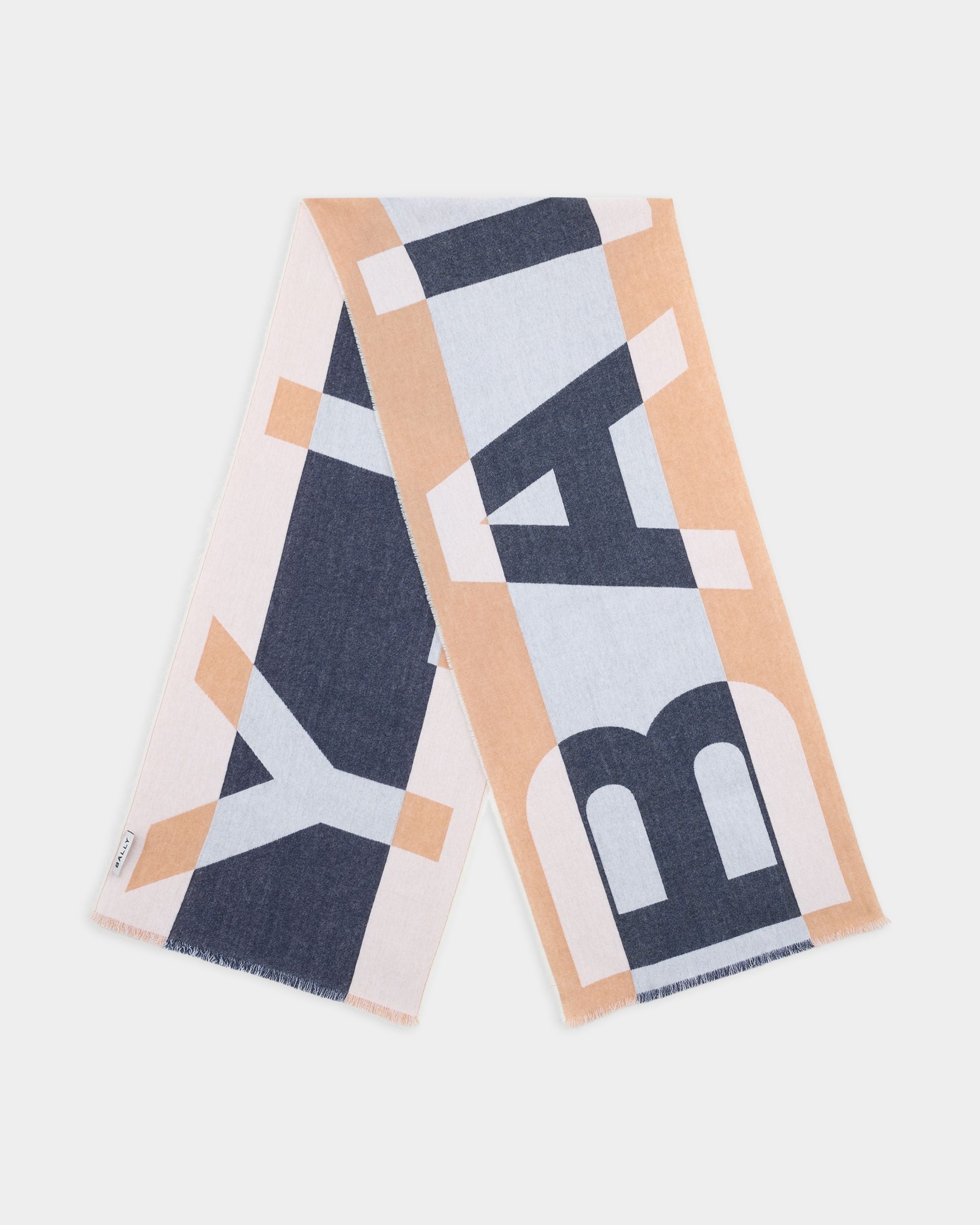 Bally Global - スカーフ ジオメトリックBallyロゴ キャメルウール - キャメル