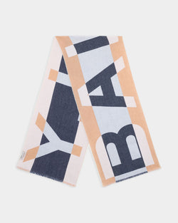 スカーフ ジオメトリックBallyロゴ キャメルウール