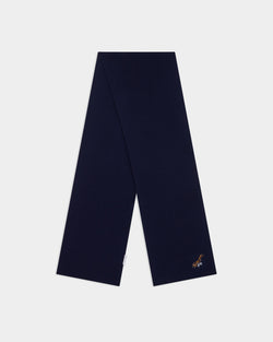 クリスマス スカーフ ネイビーブルーウール Ballyロゴとリス