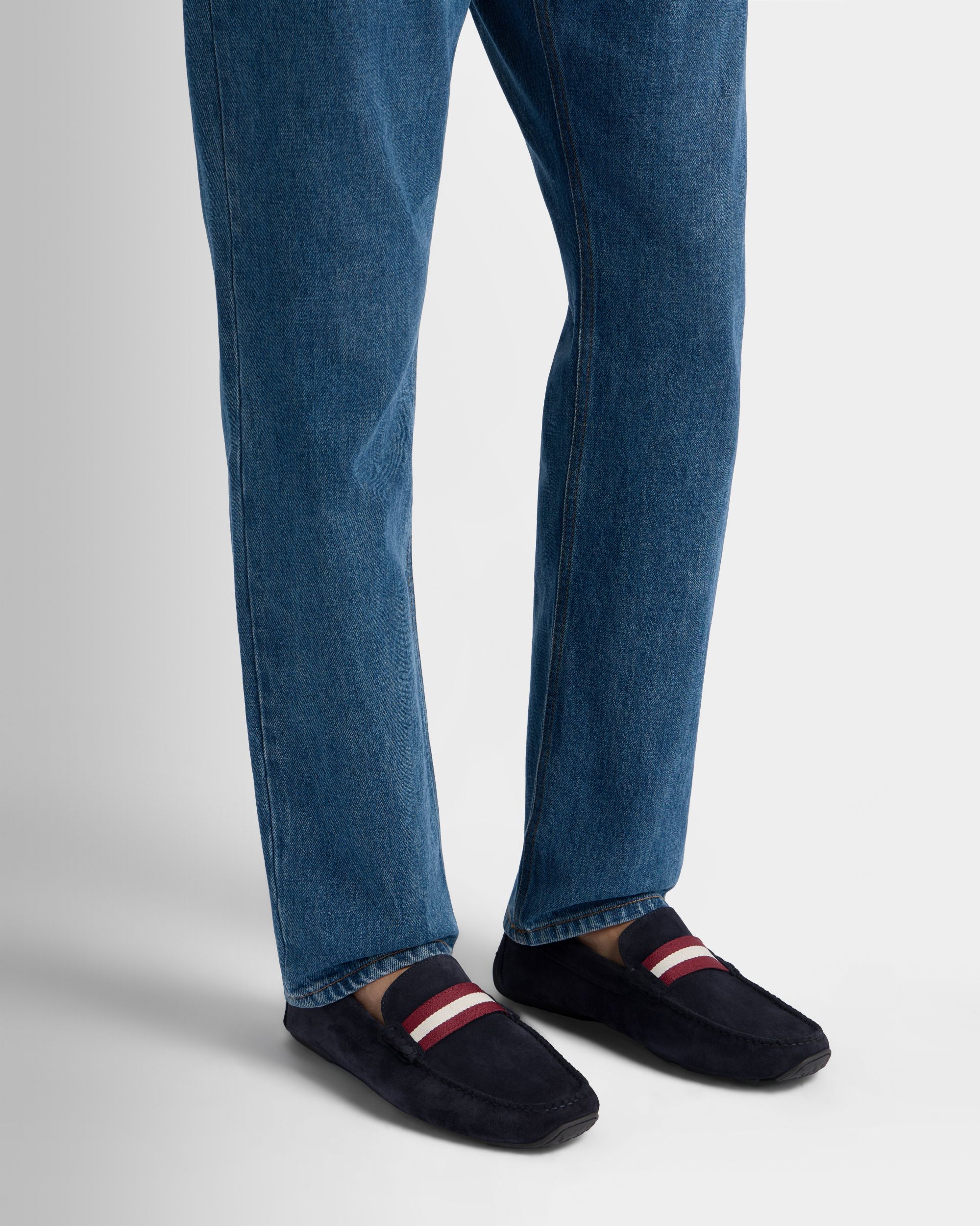 Bally Global - Pilot ドライバー ネイビーブルースエード - ブルー