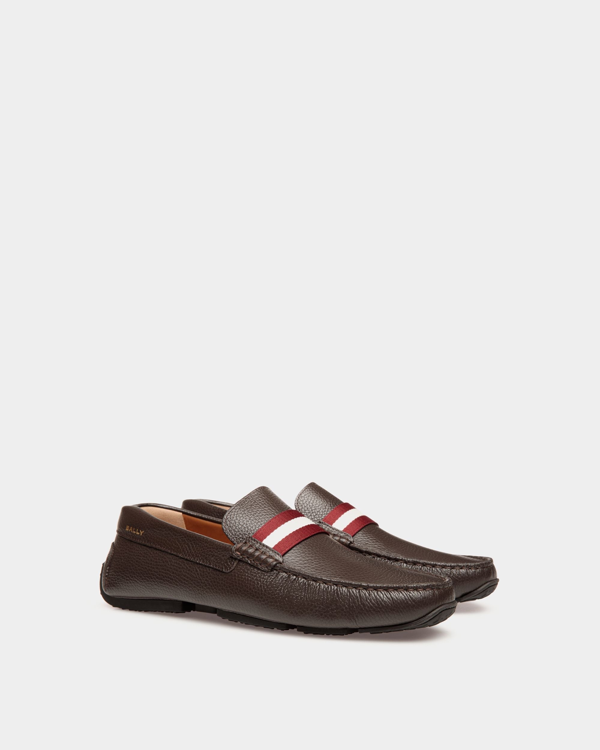 Bally Global - Pilot Driver In Brown Grained Leather - Brown