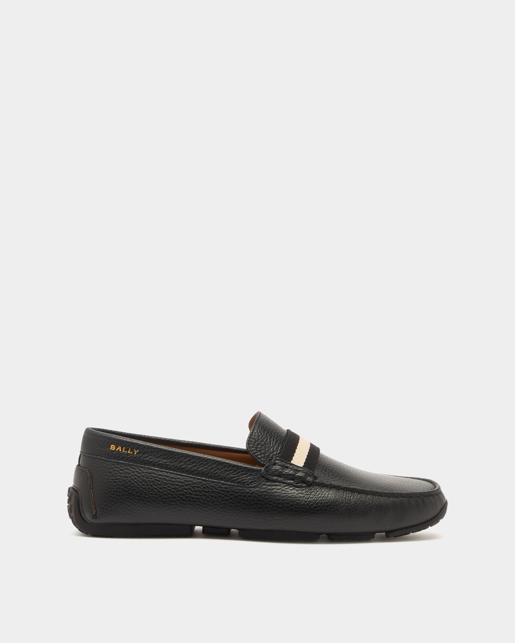 Bally Global - Pilot Driver in Black Grained Leather - Brown