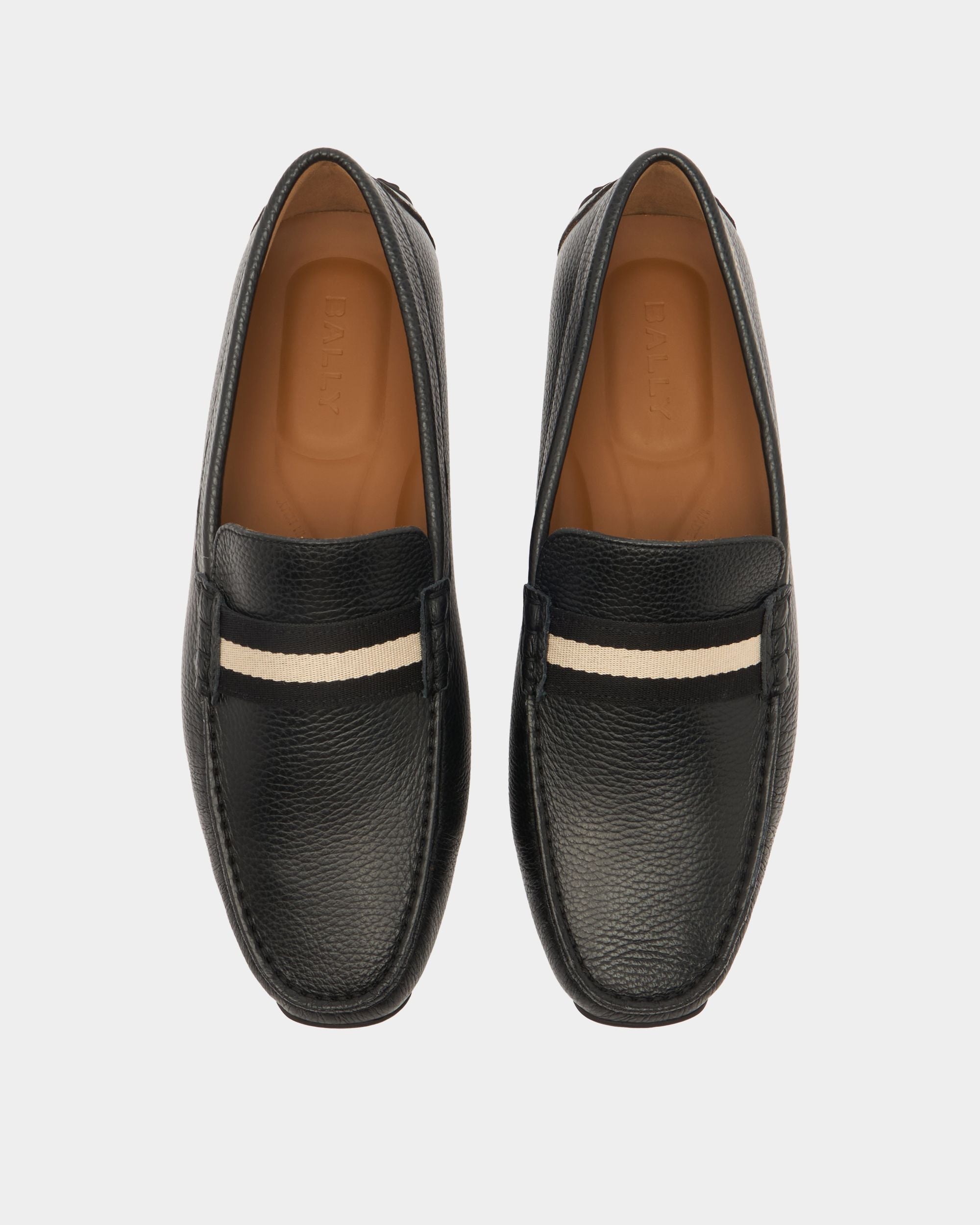 Bally Global - Pilot Driver in Black Grained Leather - Brown