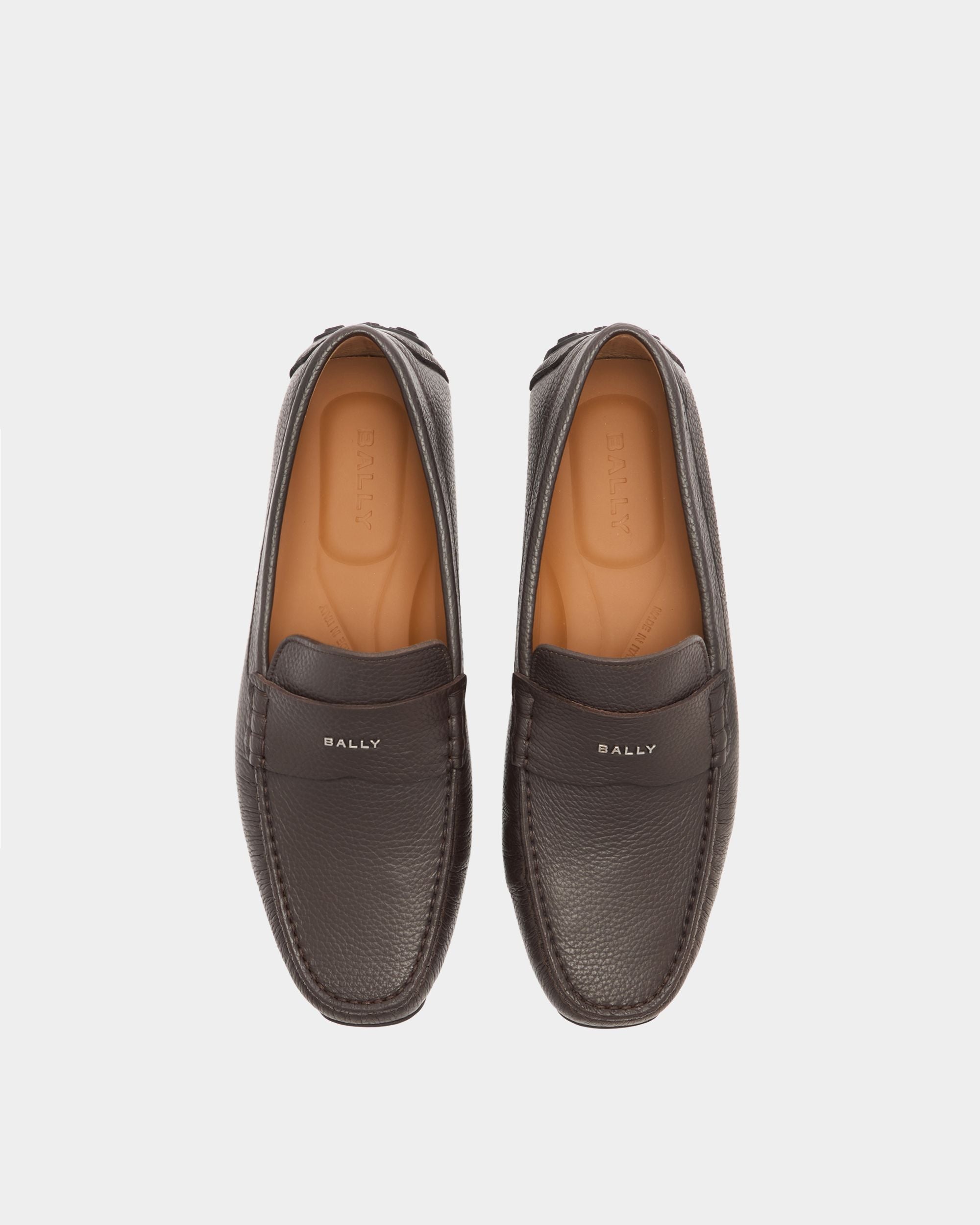 Bally Global - Pilot Driver in Ebano Grained Leather - Brown