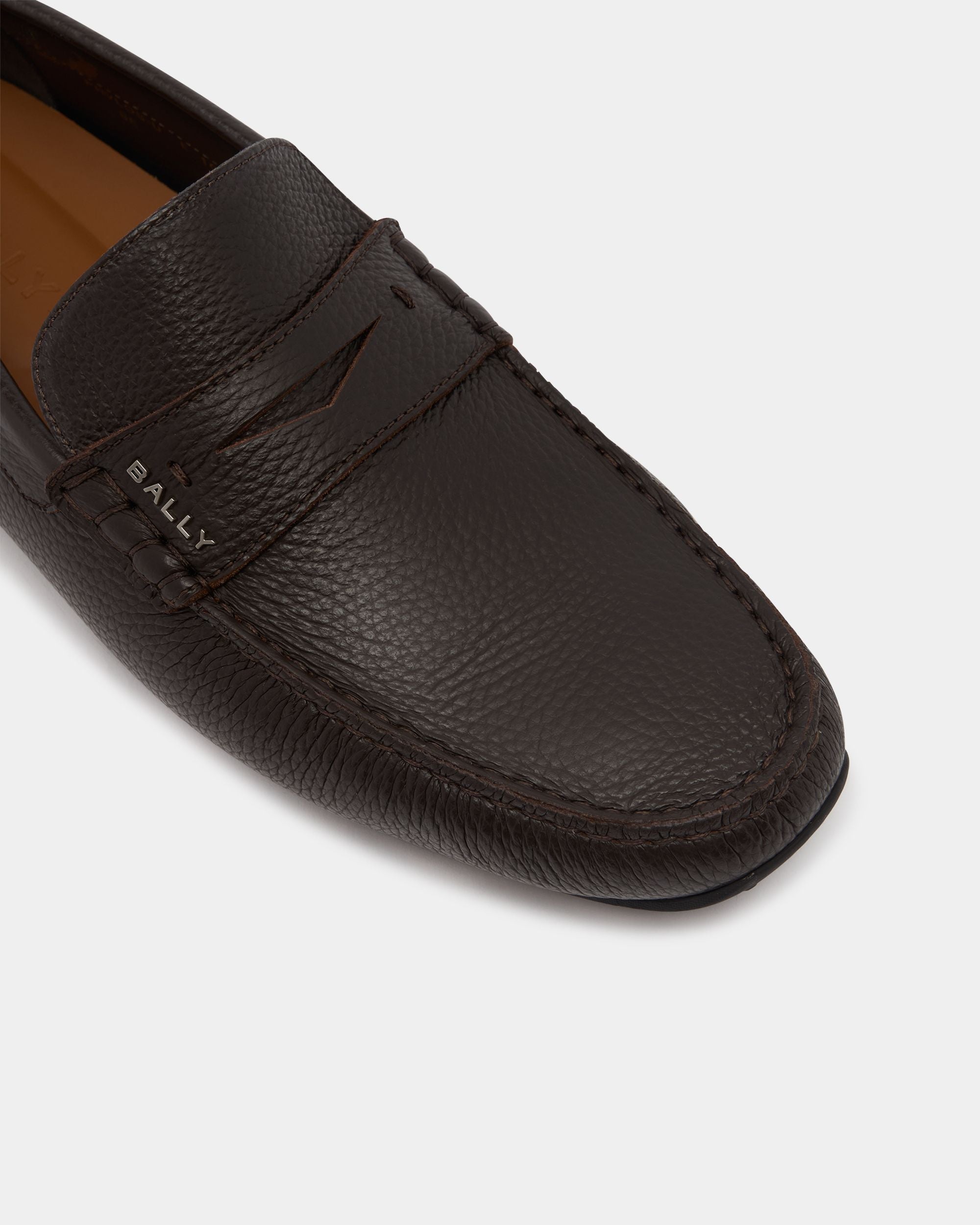 Bally Global - Pilot Driver in Ebano Grained Leather - Brown