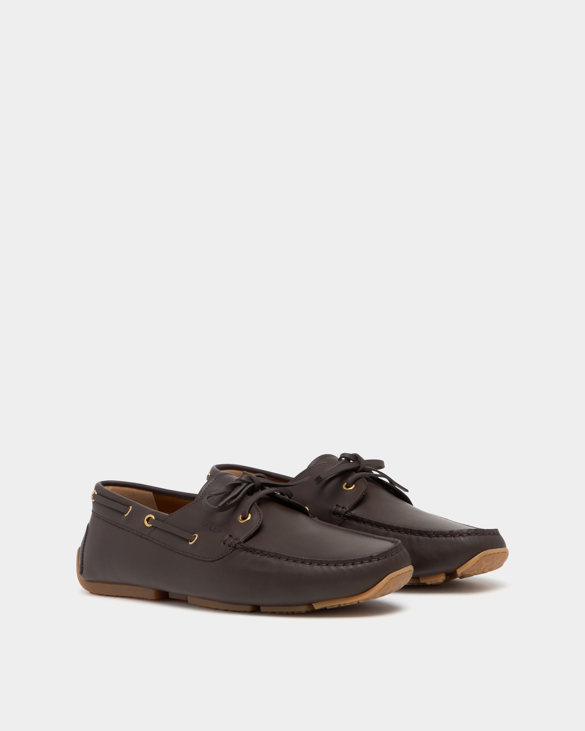 Bally Global - Pilot Driver in Amber Brown Leather - Brown