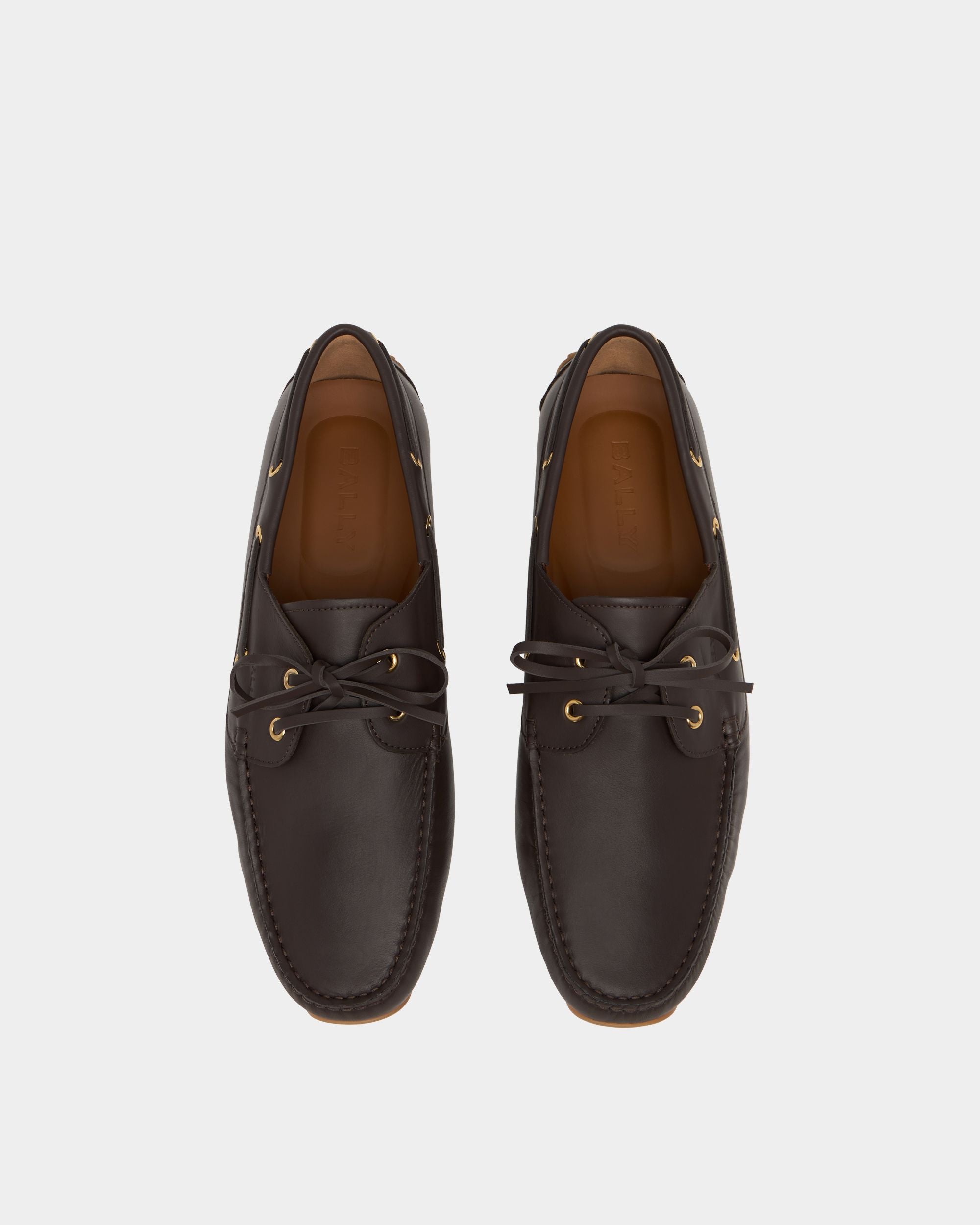 Bally Global - Pilot Driver in Amber Brown Leather - Brown