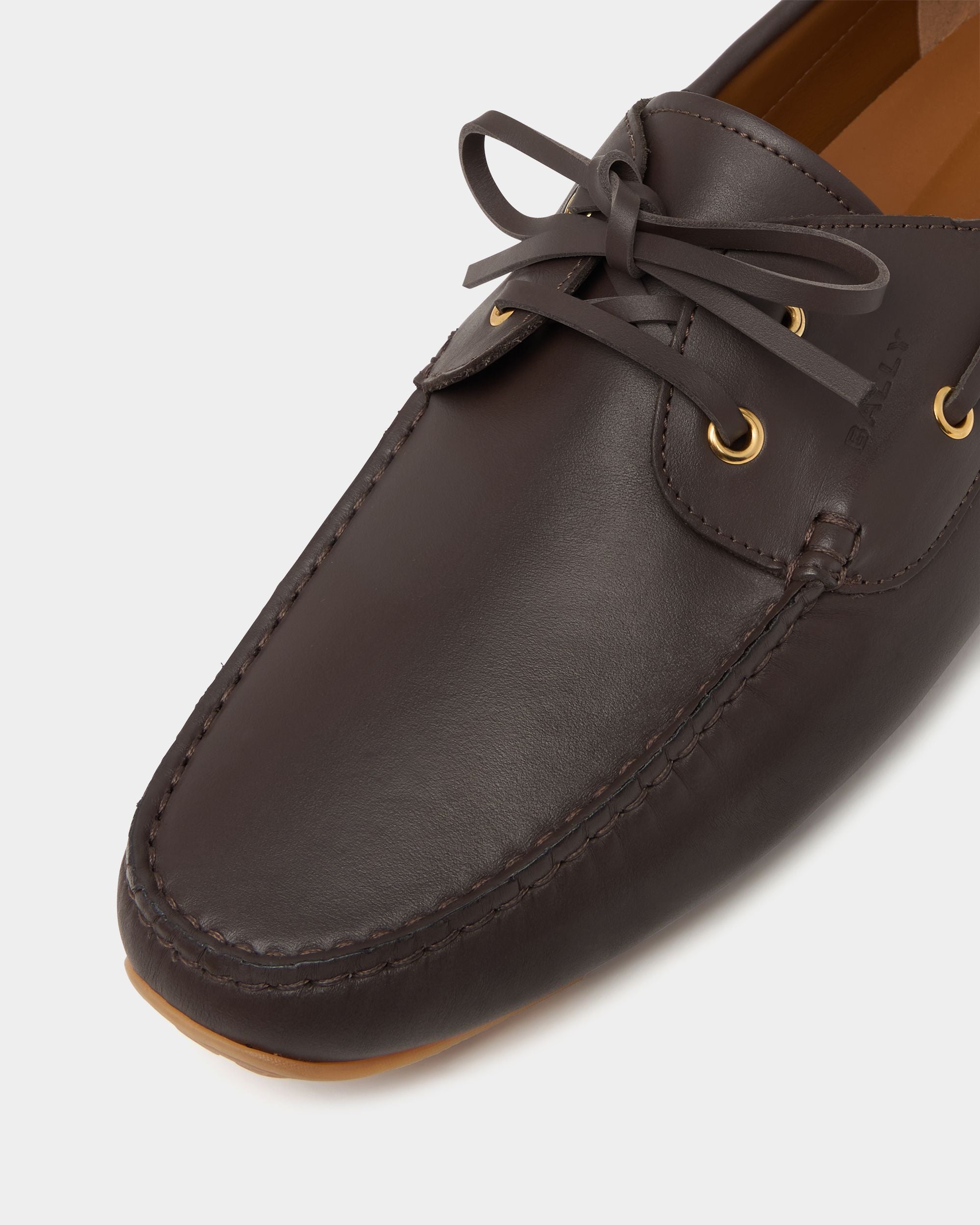 Bally Global - Pilot Driver in Amber Brown Leather - Brown