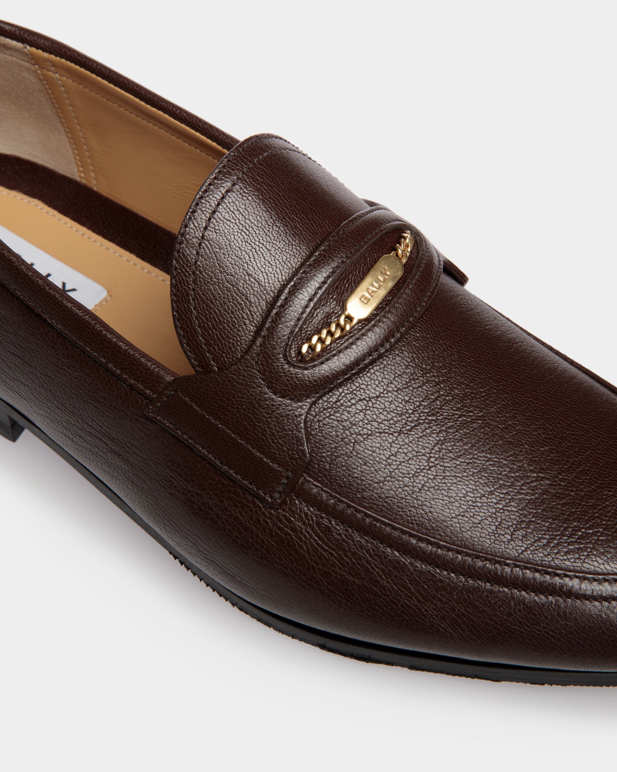 Bally Global - Plume Loafer in Brown Grained Leather - Brown